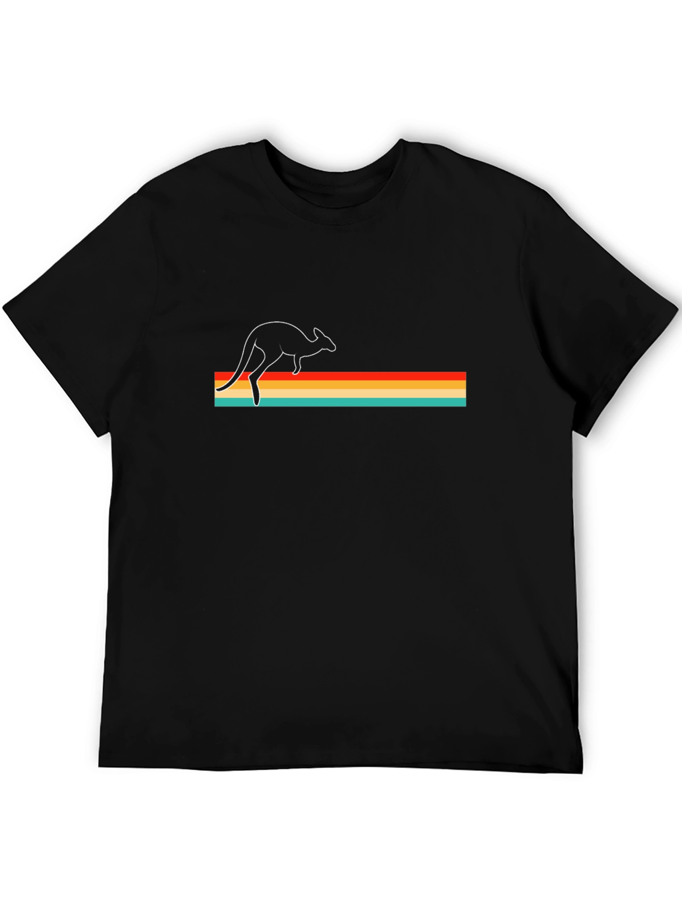 Retro Kangaroo T-Shirt - Black