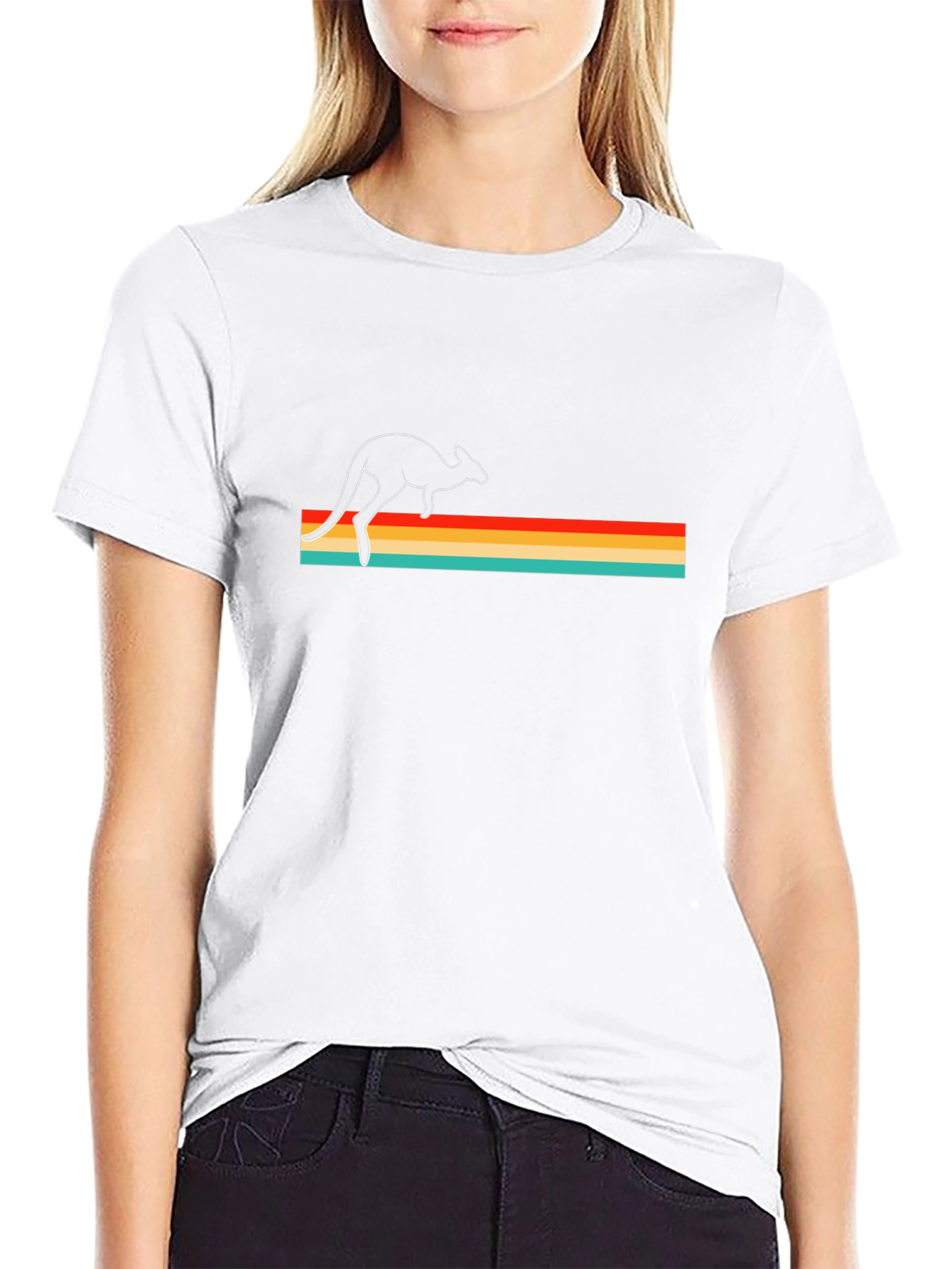 Retro Kangaroo T-Shirt - Black