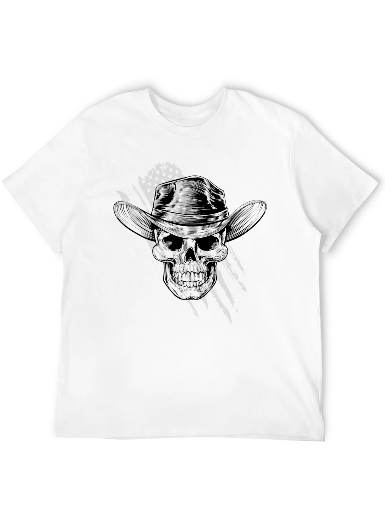 Skull Cowboy Hat Graphic Tee