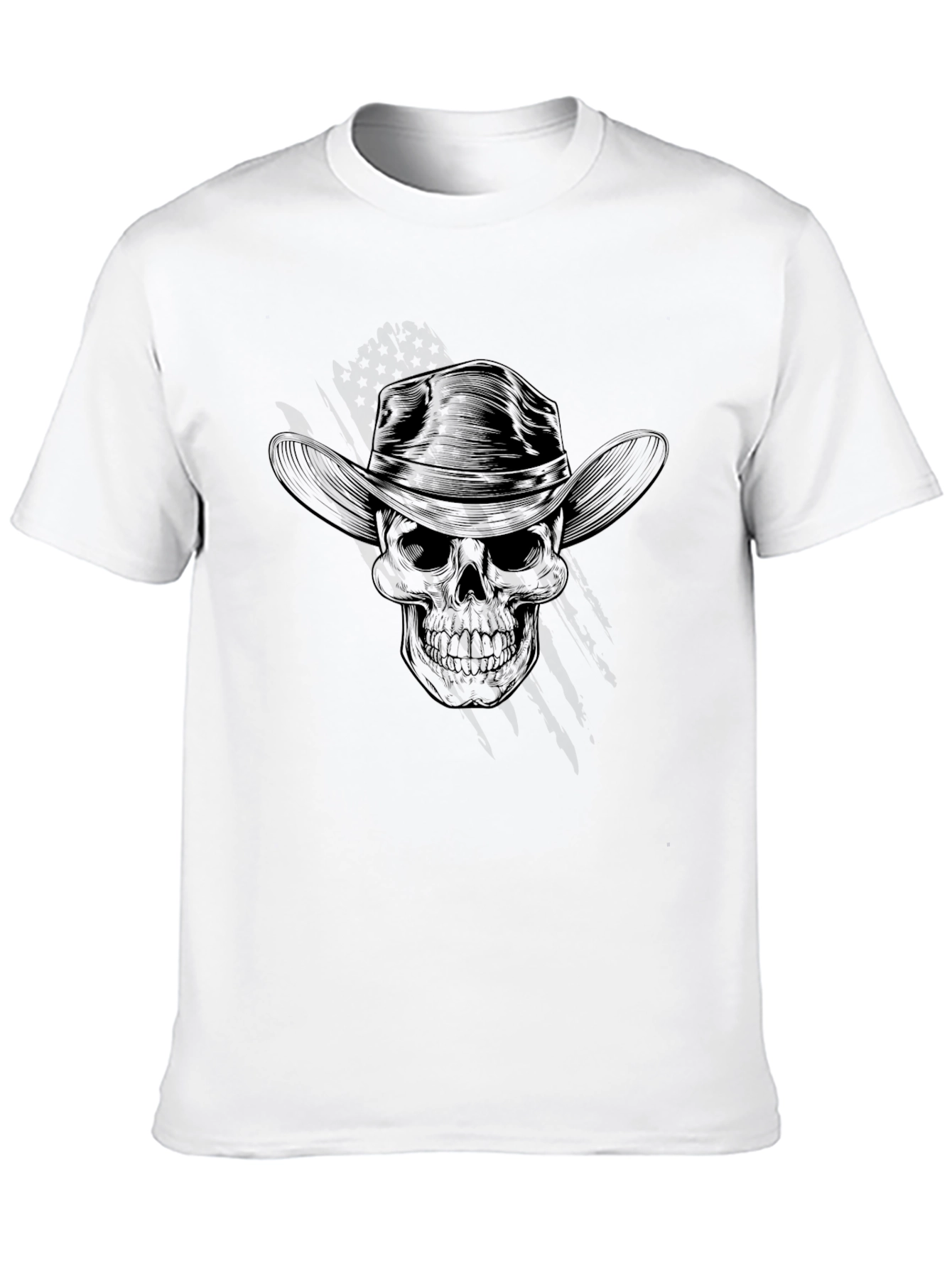 Skull Cowboy Hat Graphic Tee