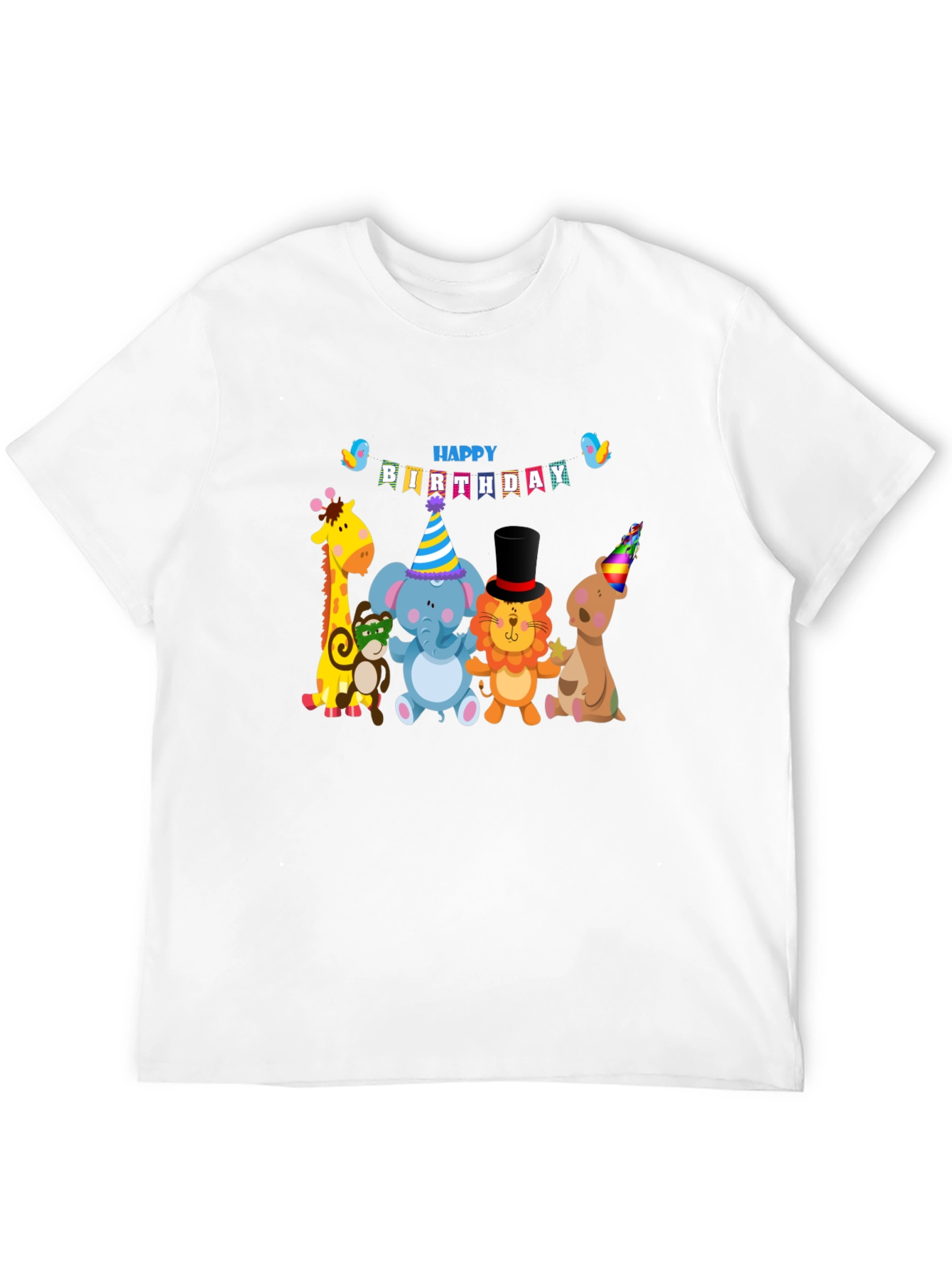 Birthday Animals Graphic Tee - Fun Celebration Shirt