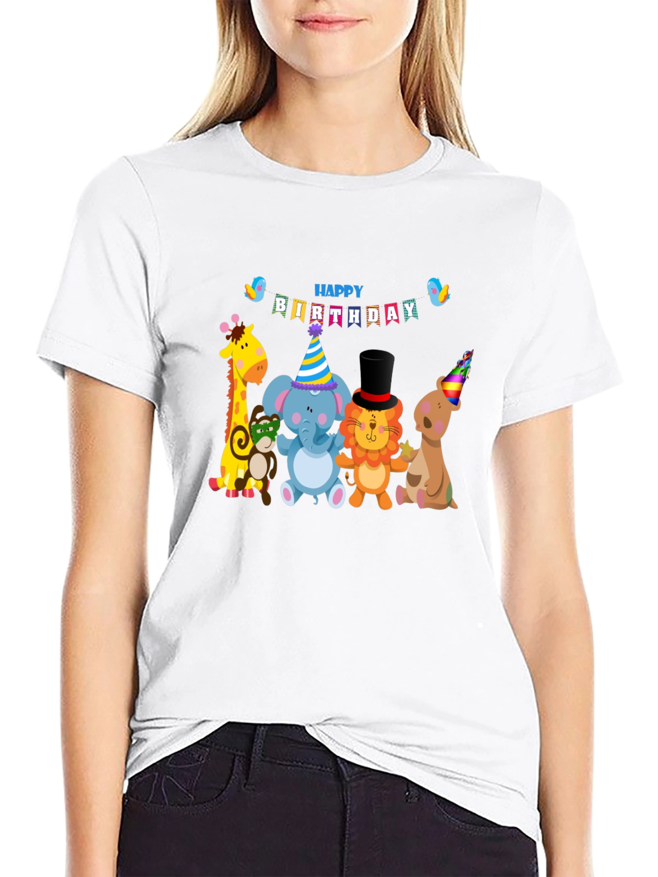 Birthday Animals Graphic Tee - Fun Celebration Shirt