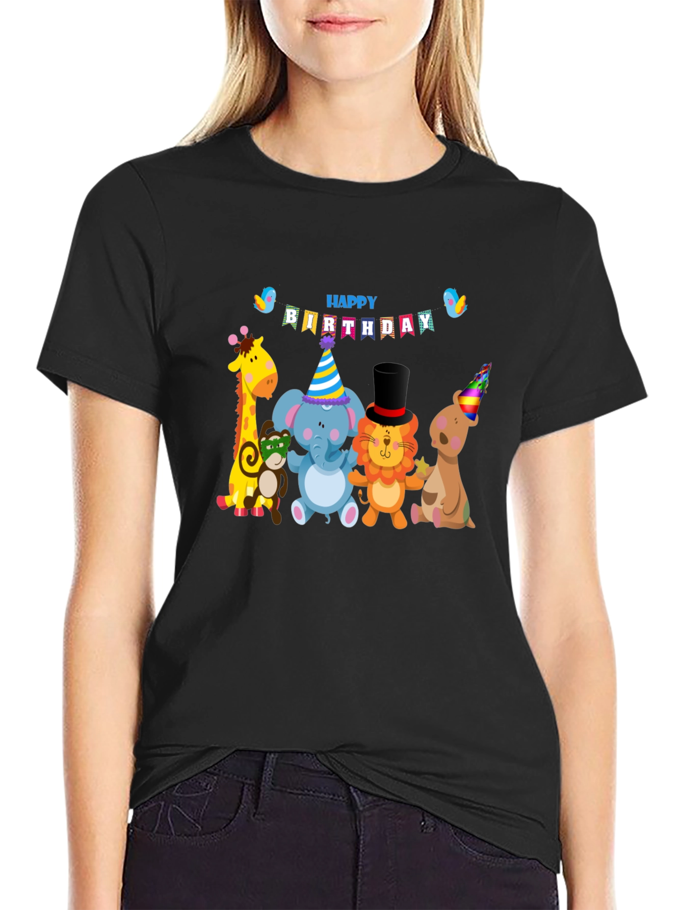 Birthday Animals Graphic Tee - Fun Celebration Shirt