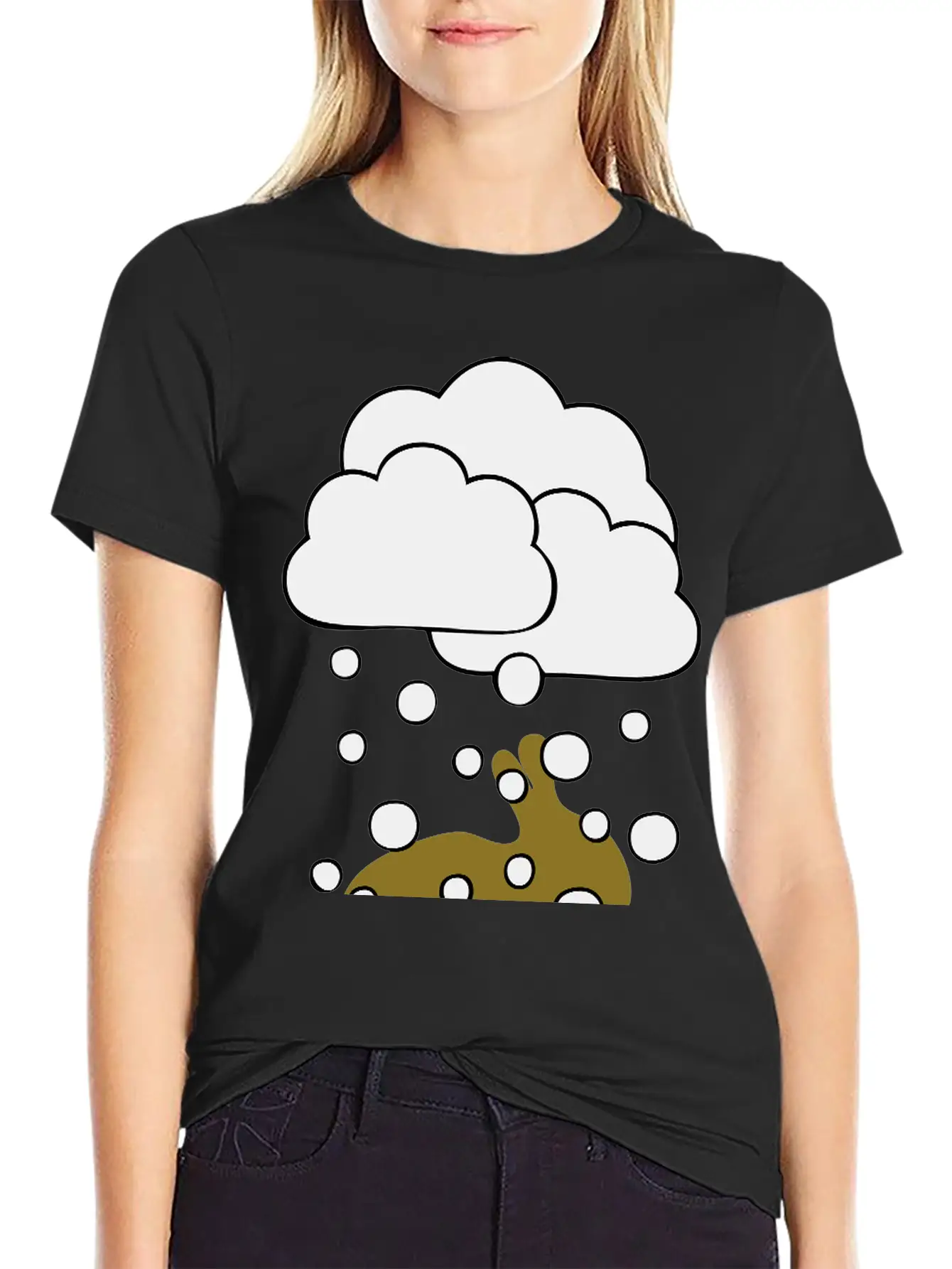 Rabbit In The Snow Lightweight Cotton T-Shirt – Daily Comfort Graphic Shirt