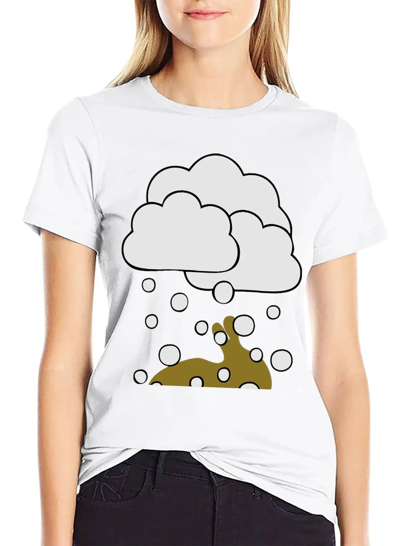 Rabbit In The Snow Lightweight Cotton T-Shirt – Daily Comfort Graphic Shirt