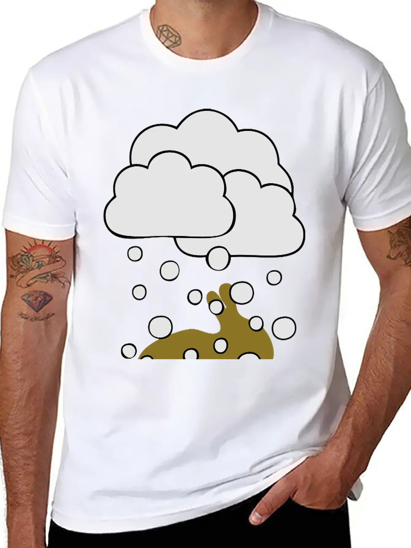 Rabbit In The Snow Lightweight Cotton T-Shirt – Daily Comfort Graphic Shirt