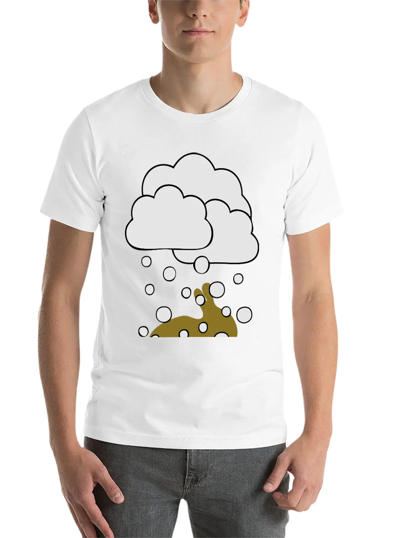 Rabbit In The Snow Lightweight Cotton T-Shirt – Daily Comfort Graphic Shirt