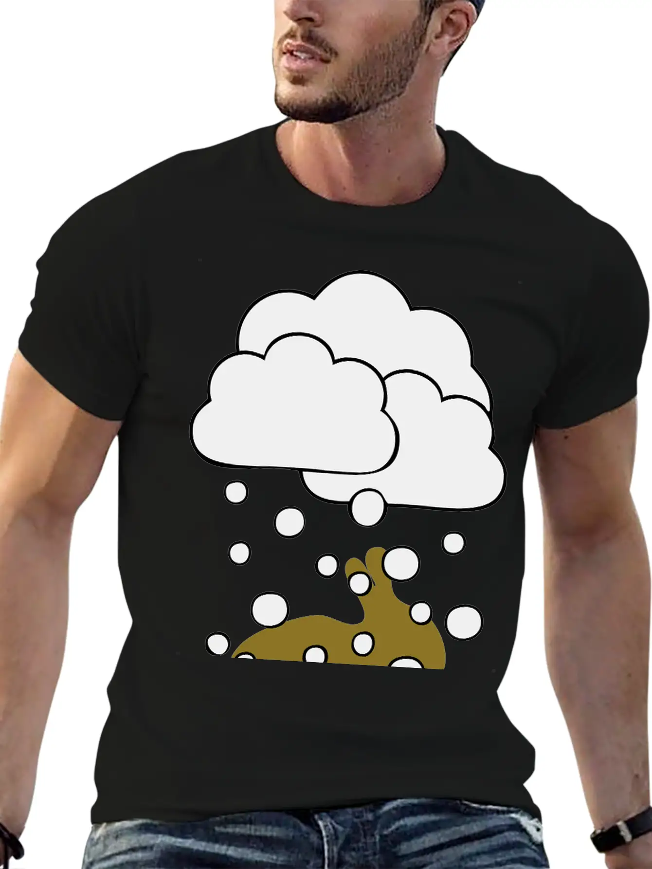 Rabbit In The Snow Lightweight Cotton T-Shirt – Daily Comfort Graphic Shirt
