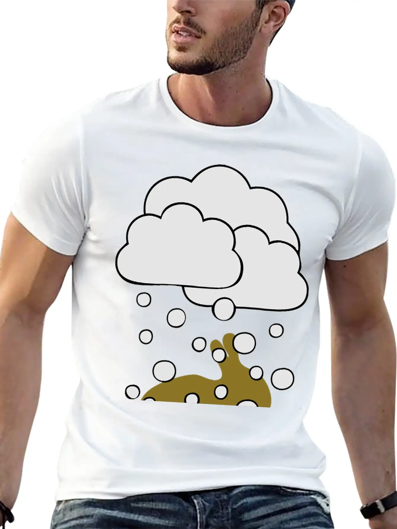 Rabbit In The Snow Lightweight Cotton T-Shirt – Daily Comfort Graphic Shirt