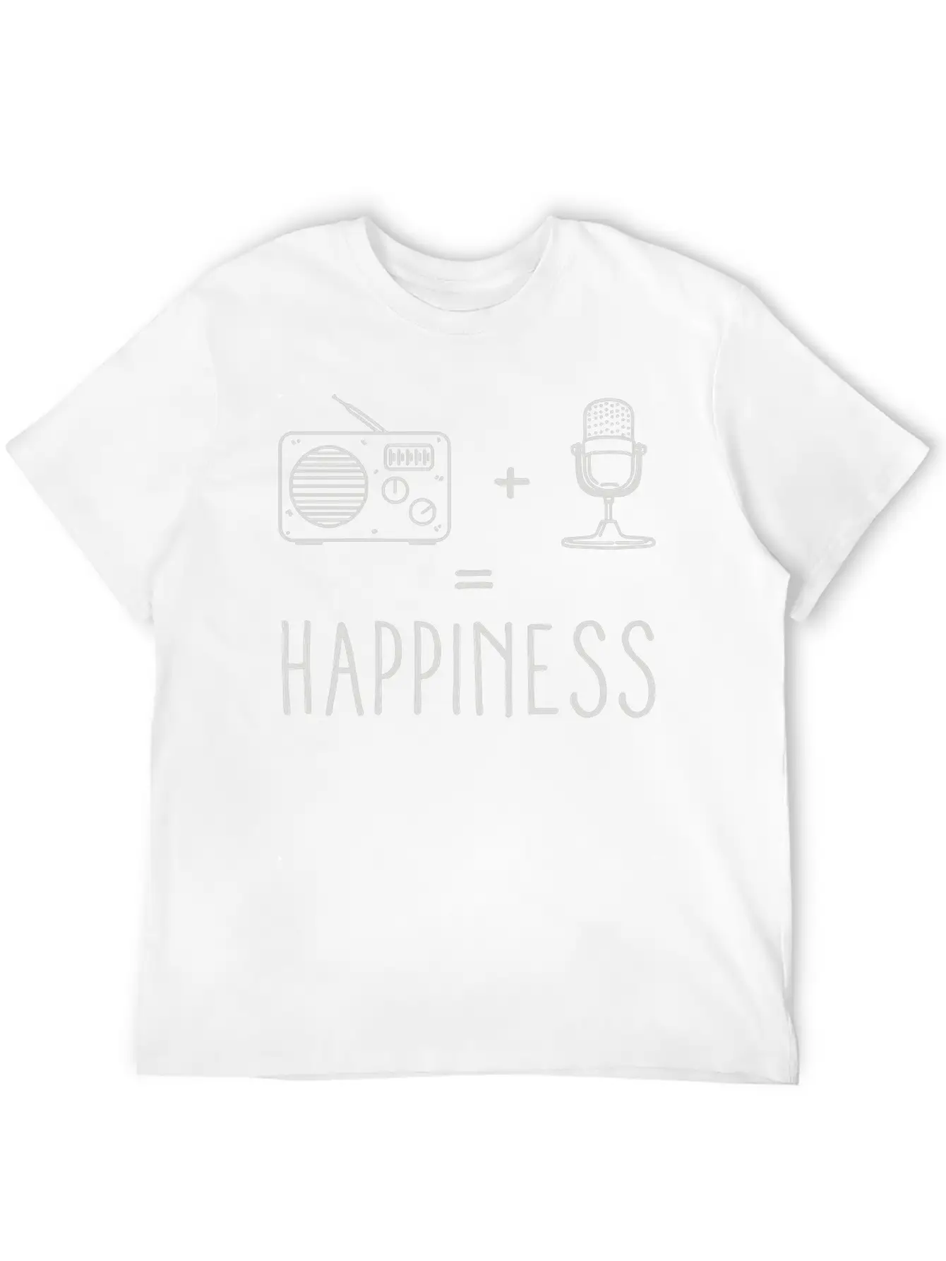 Radio Microphone Happiness Lightweight Cotton T-Shirt – Daily Comfort Graphic Shirt
