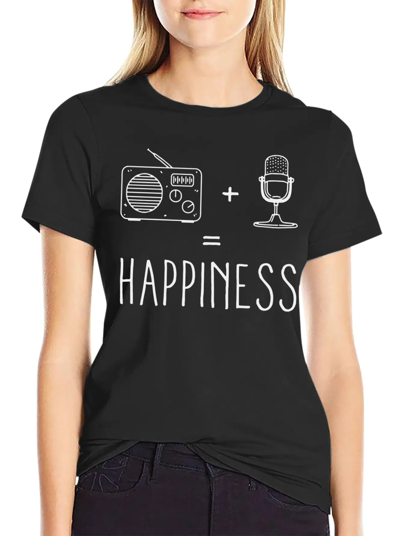 Radio Microphone Happiness Lightweight Cotton T-Shirt – Daily Comfort Graphic Shirt