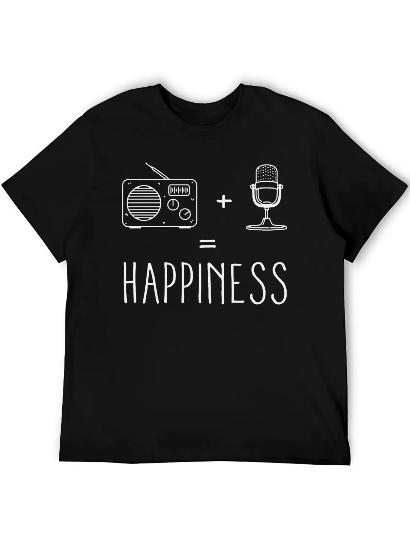 Radio Microphone Happiness Lightweight Cotton T-Shirt – Daily Comfort Graphic Shirt