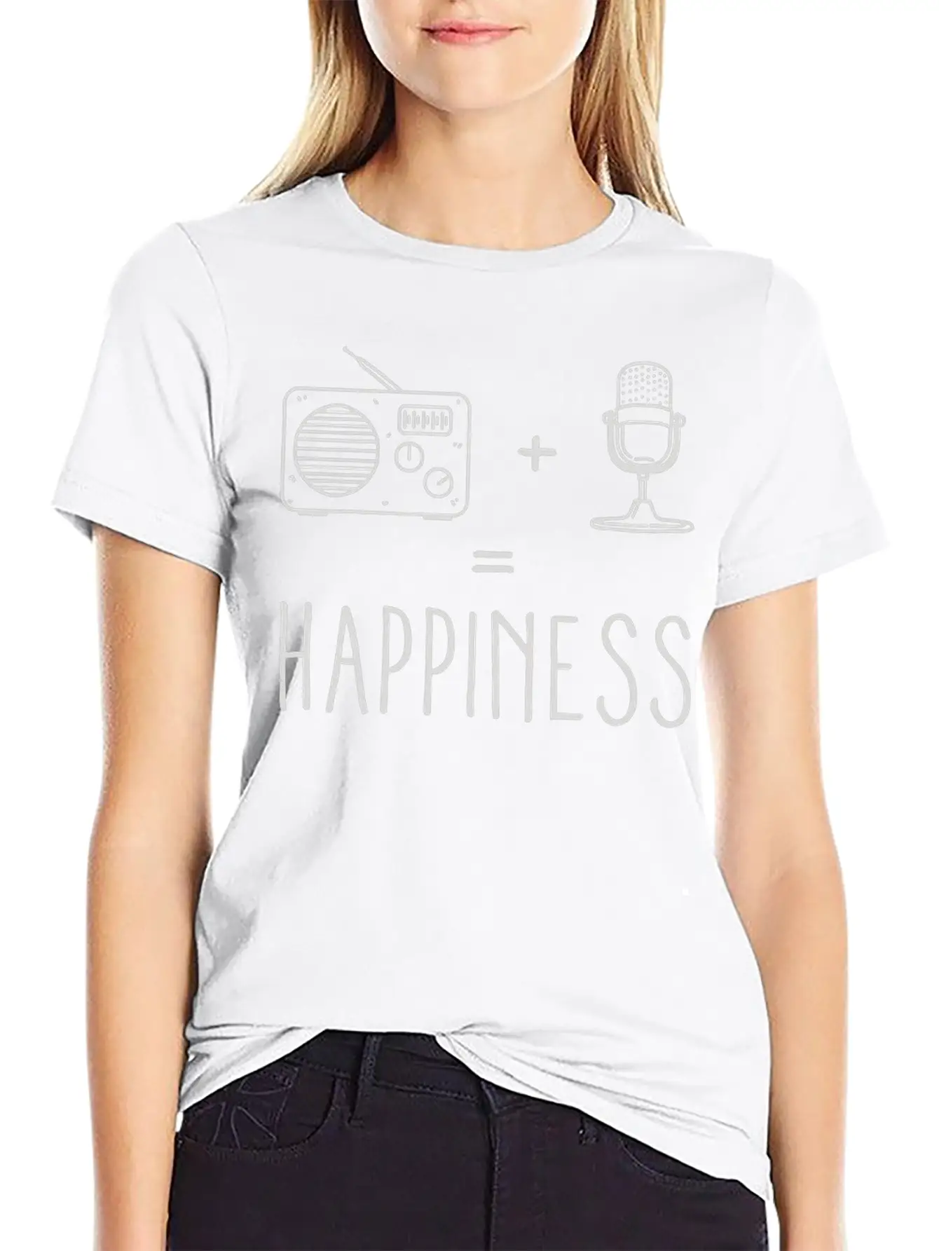 Radio Microphone Happiness Lightweight Cotton T-Shirt – Daily Comfort Graphic Shirt