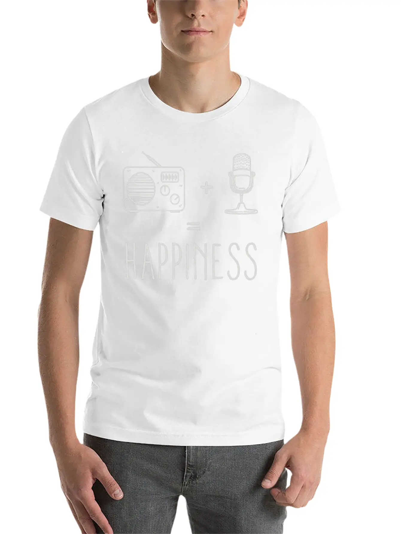 Radio Microphone Happiness Lightweight Cotton T-Shirt – Daily Comfort Graphic Shirt