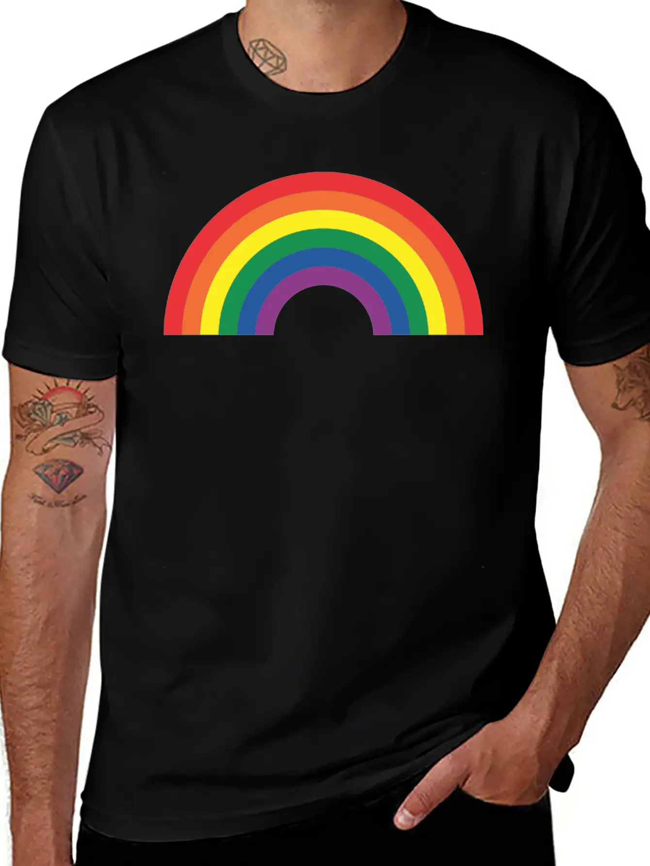 Rainbow Lightweight Cotton T-Shirt – Daily Comfort Graphic Shirt