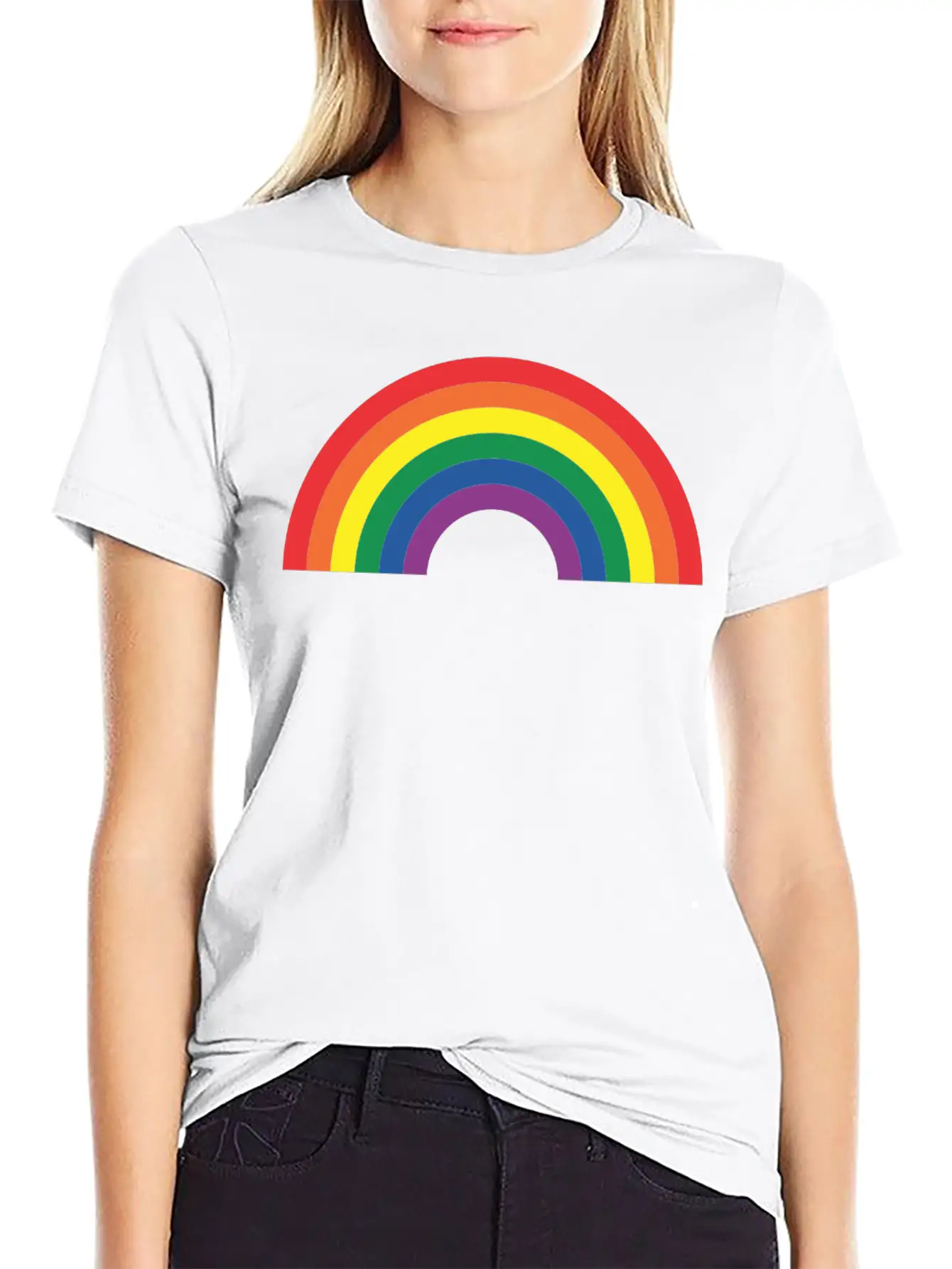 Rainbow Lightweight Cotton T-Shirt – Daily Comfort Graphic Shirt