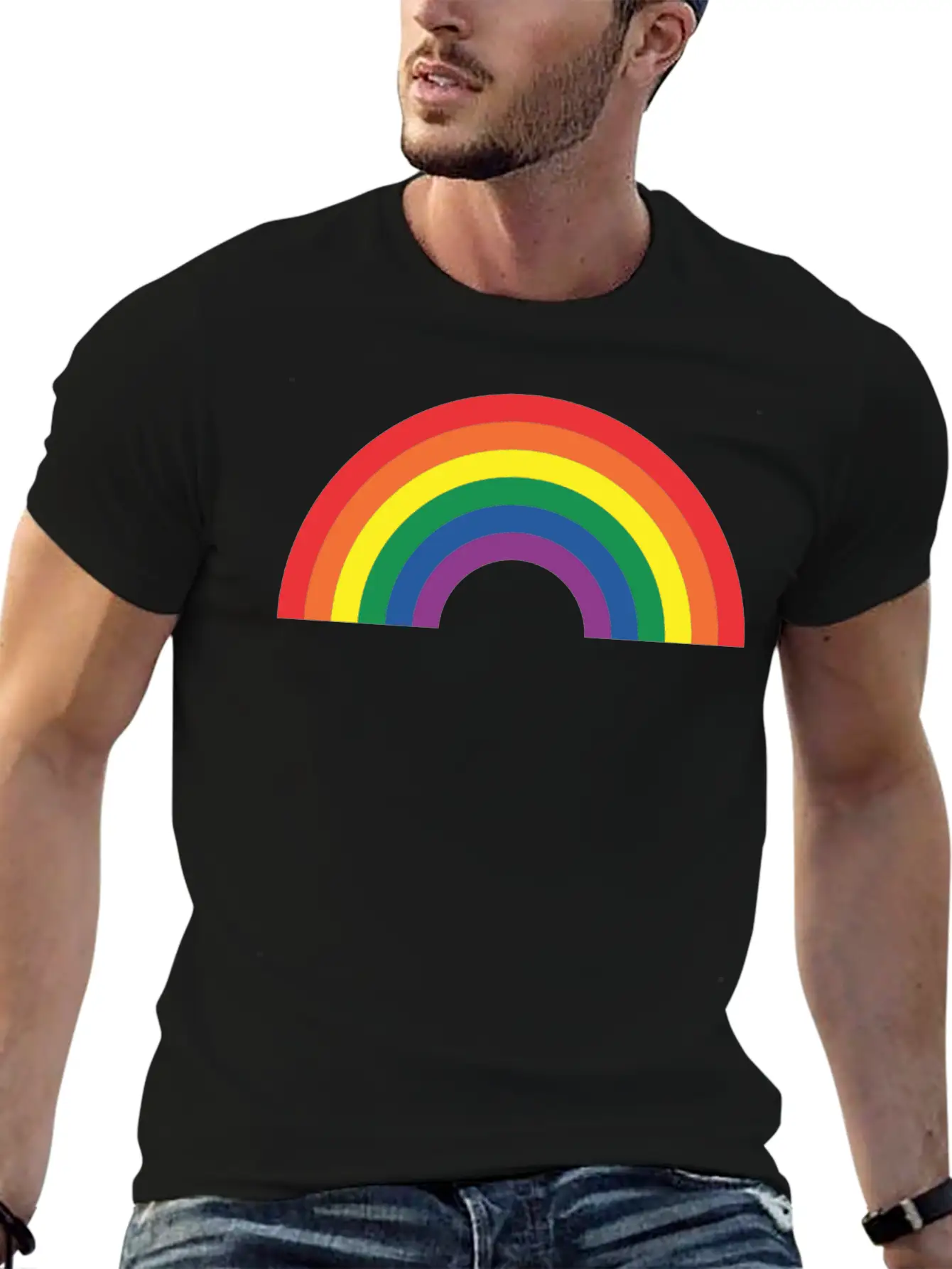 Rainbow Lightweight Cotton T-Shirt – Daily Comfort Graphic Shirt