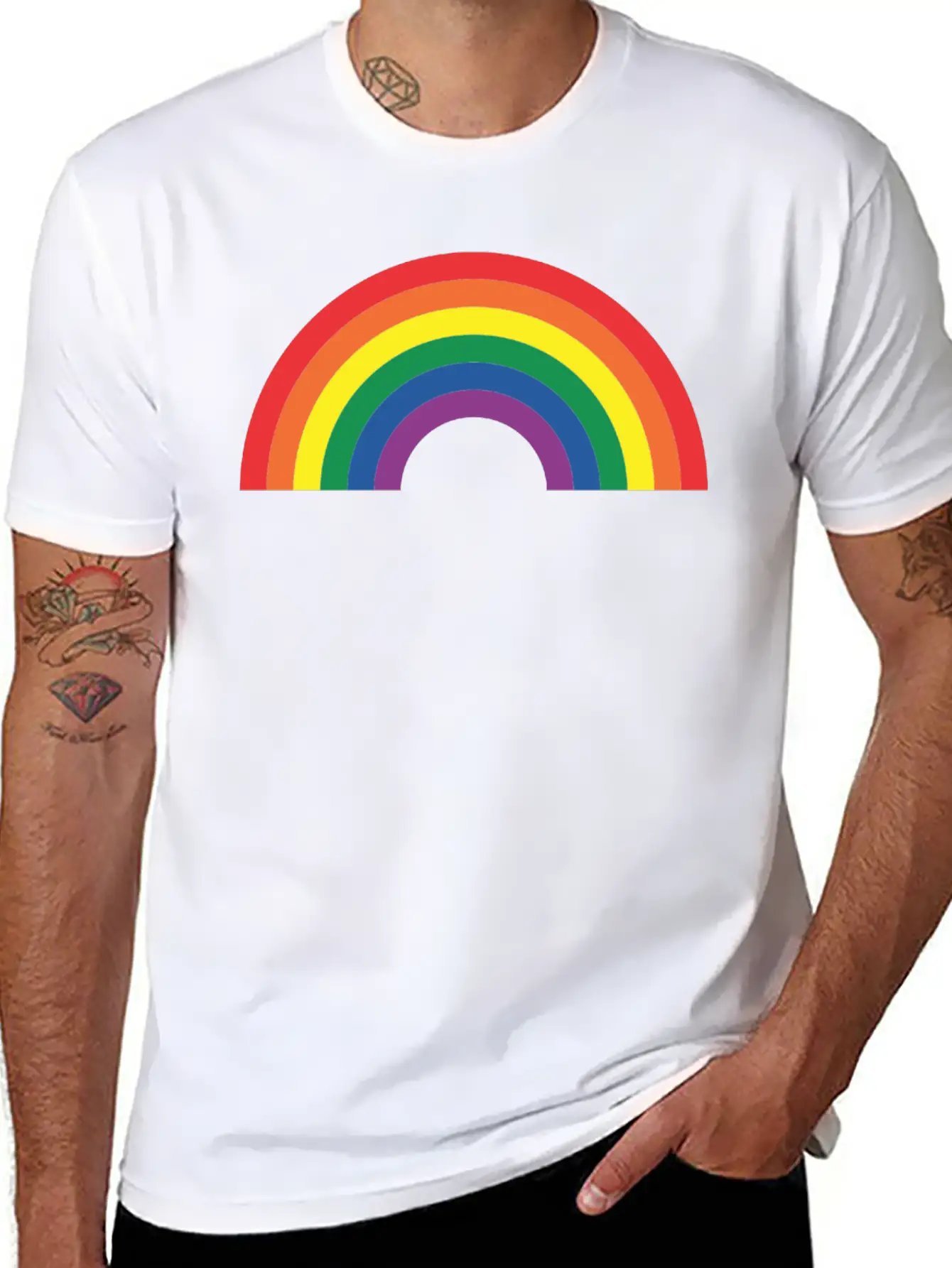 Rainbow Lightweight Cotton T-Shirt – Daily Comfort Graphic Shirt