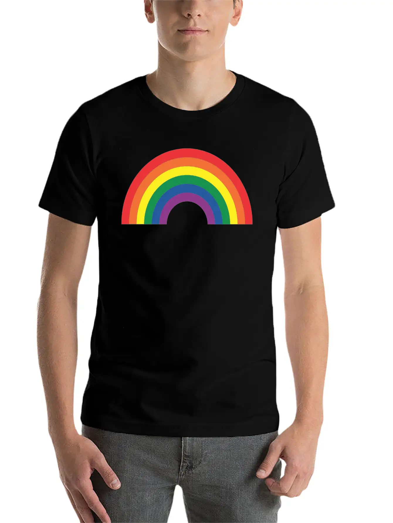 Rainbow Lightweight Cotton T-Shirt – Daily Comfort Graphic Shirt