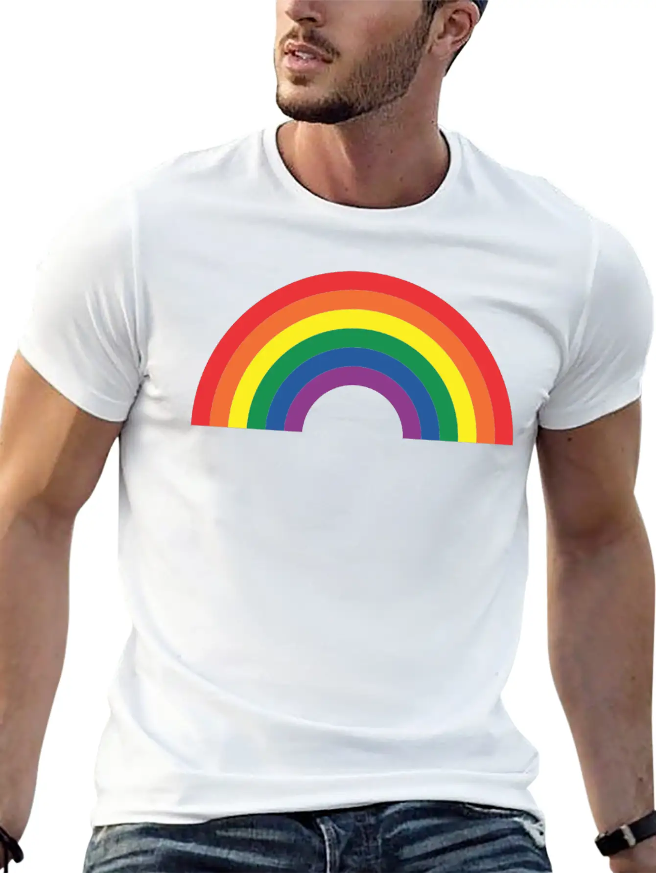 Rainbow Lightweight Cotton T-Shirt – Daily Comfort Graphic Shirt
