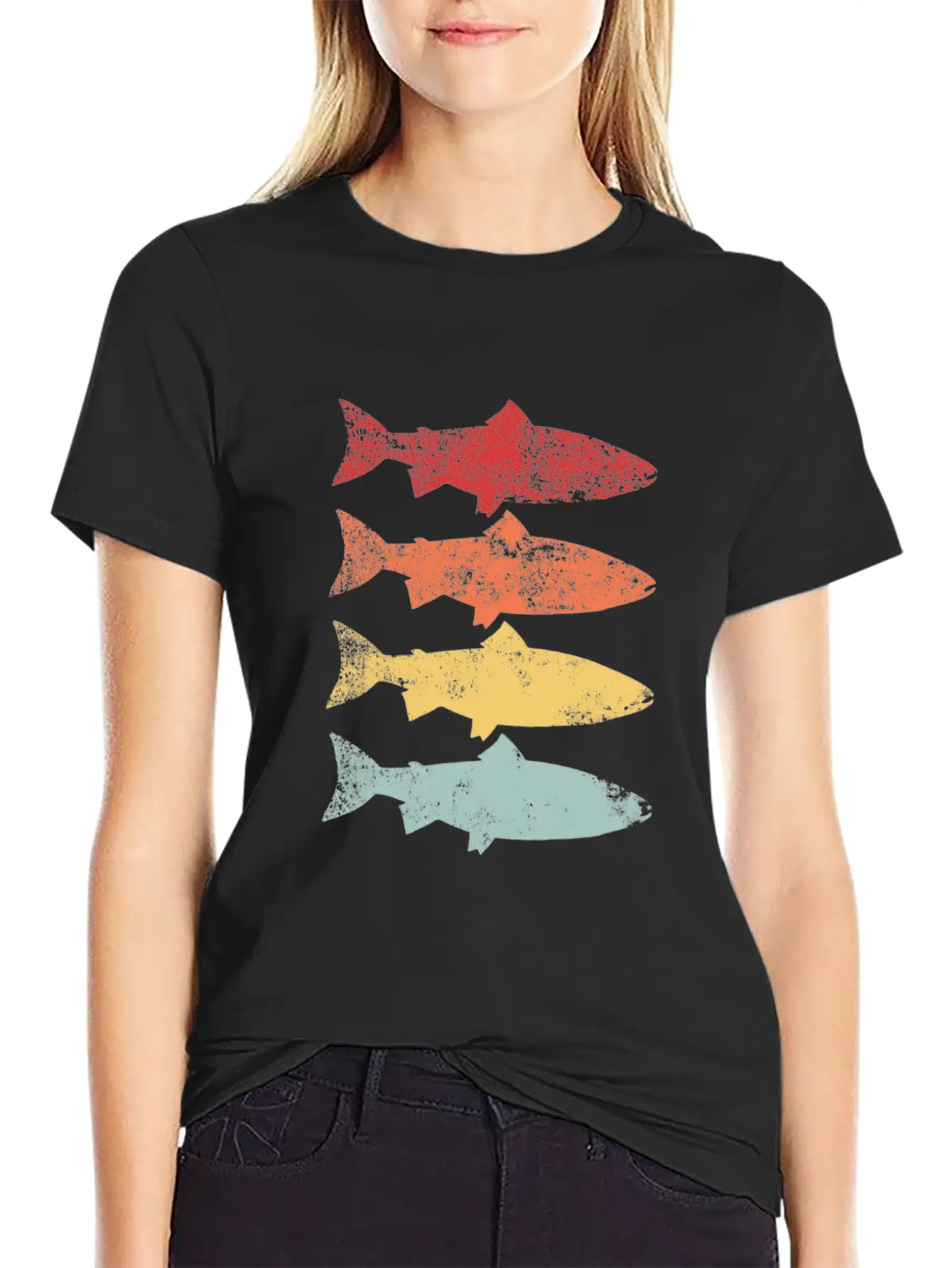 Rainbow Trout Fishing Retro Vintage Fish Gift Lightweight Cotton T-Shirt – Daily Comfort Graphic Shirt