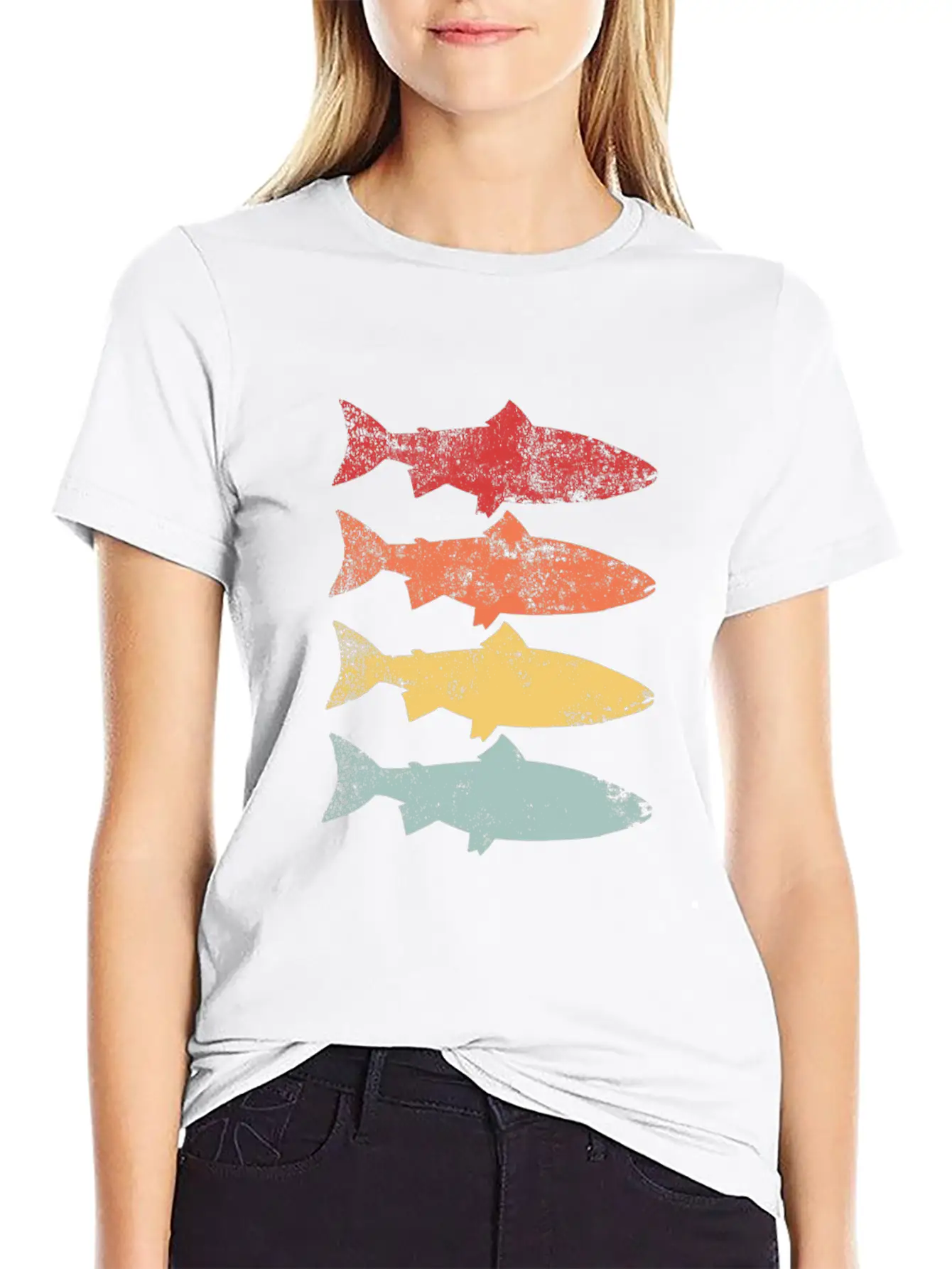 Rainbow Trout Fishing Retro Vintage Fish Gift Lightweight Cotton T-Shirt – Daily Comfort Graphic Shirt
