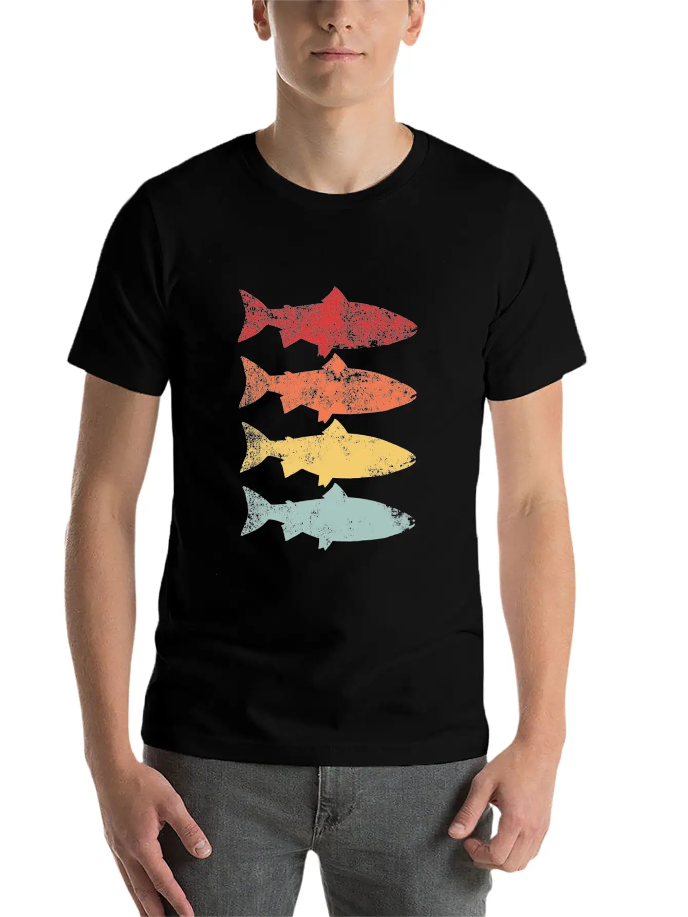 Rainbow Trout Fishing Retro Vintage Fish Gift Lightweight Cotton T-Shirt – Daily Comfort Graphic Shirt