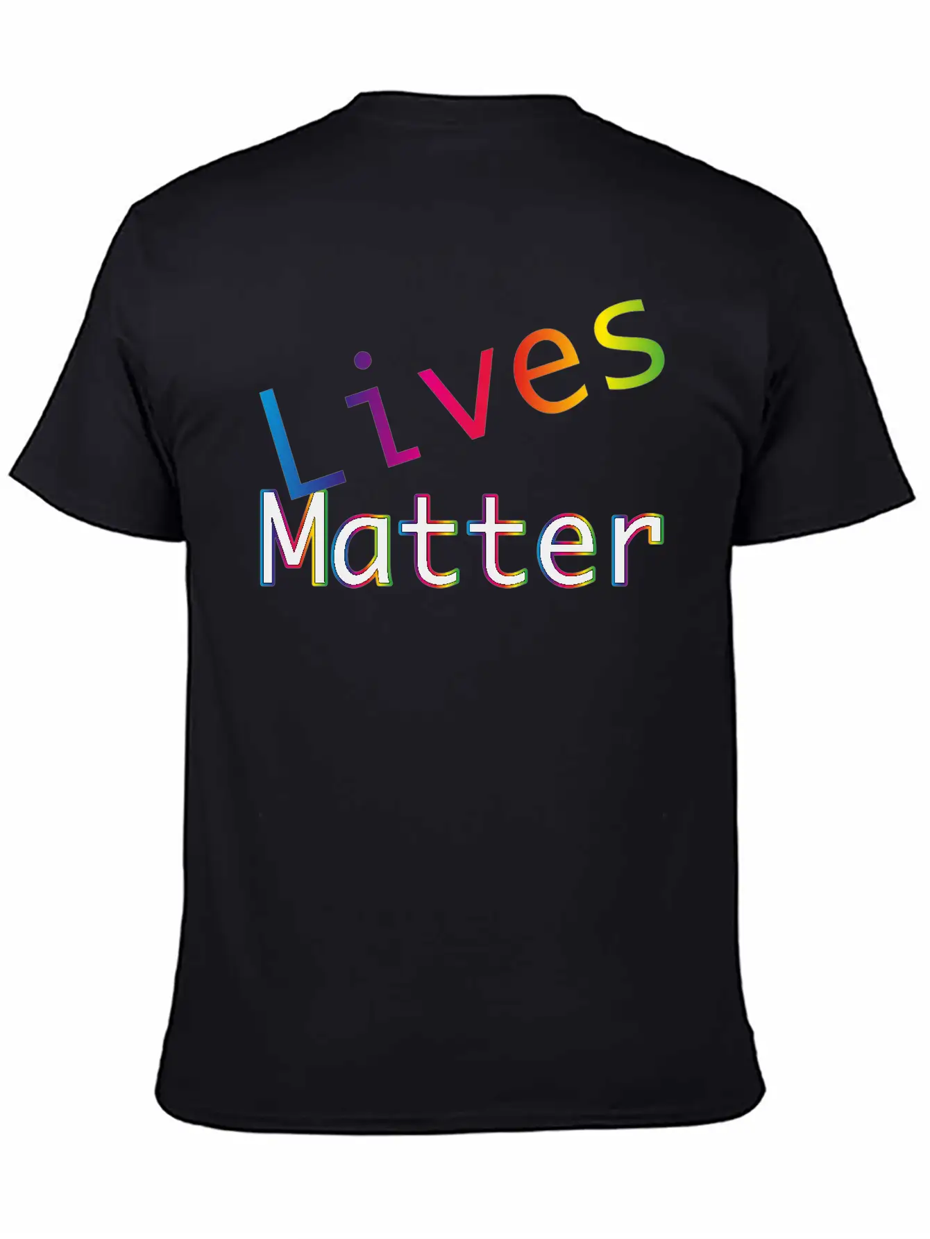 Rainbow Typography Lives Matter Lightweight Cotton T-Shirt – Daily Comfort Graphic Shirt
