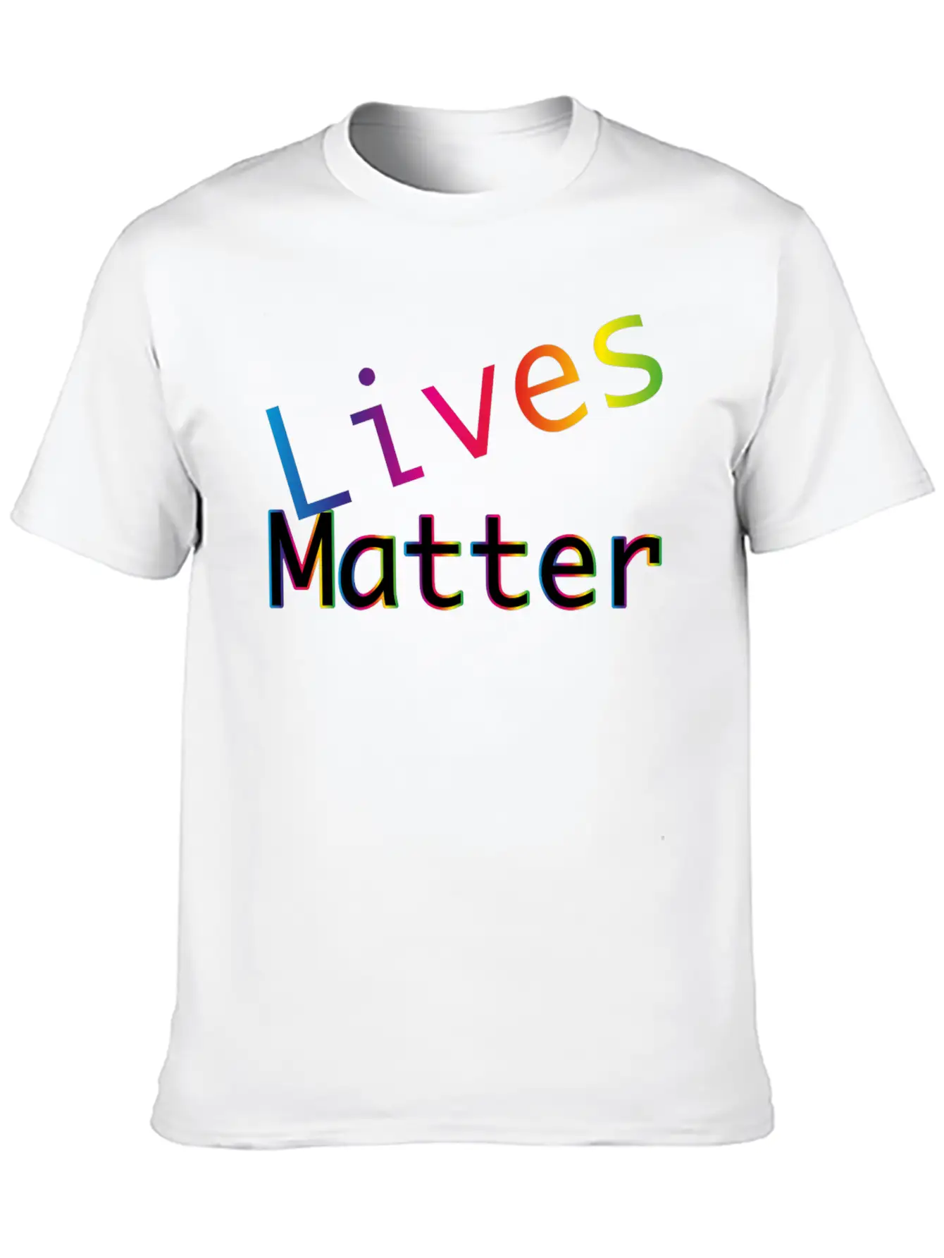 Rainbow Typography Lives Matter Lightweight Cotton T-Shirt – Daily Comfort Graphic Shirt