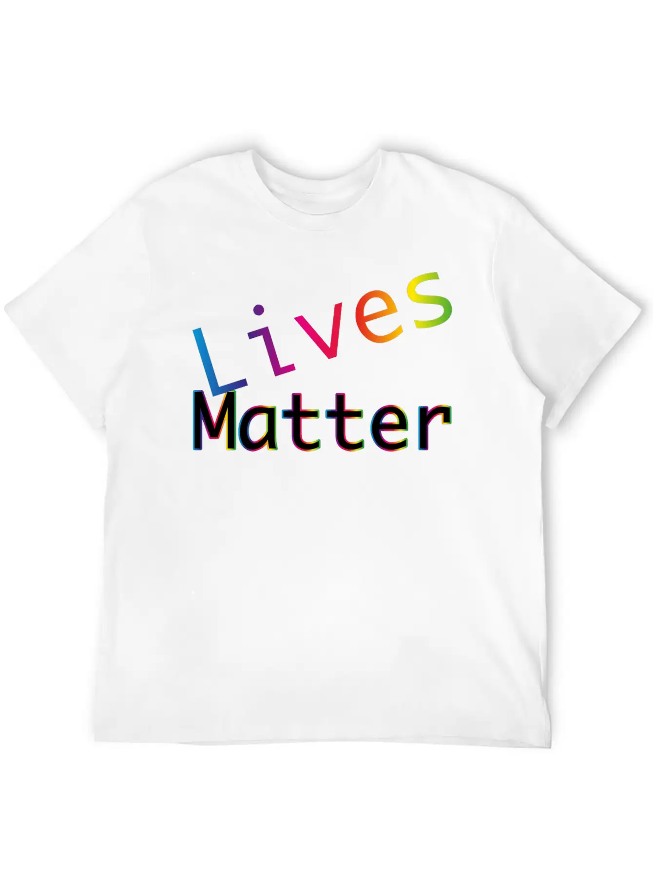 Rainbow Typography Lives Matter Lightweight Cotton T-Shirt – Daily Comfort Graphic Shirt