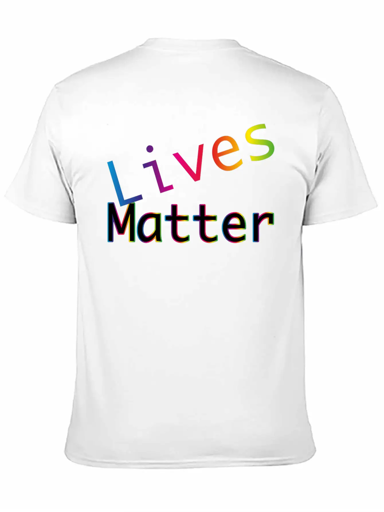 Rainbow Typography Lives Matter Lightweight Cotton T-Shirt – Daily Comfort Graphic Shirt