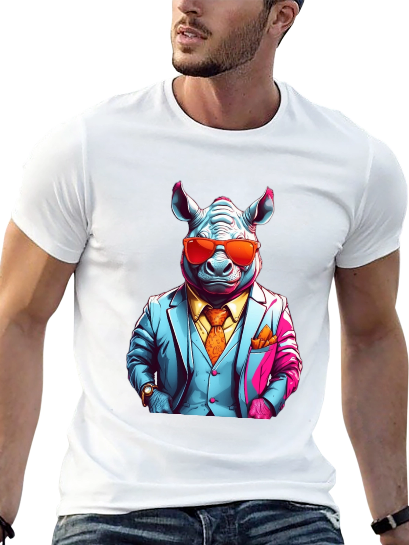 Rhinoceros Business T-Shirt - Mens Style