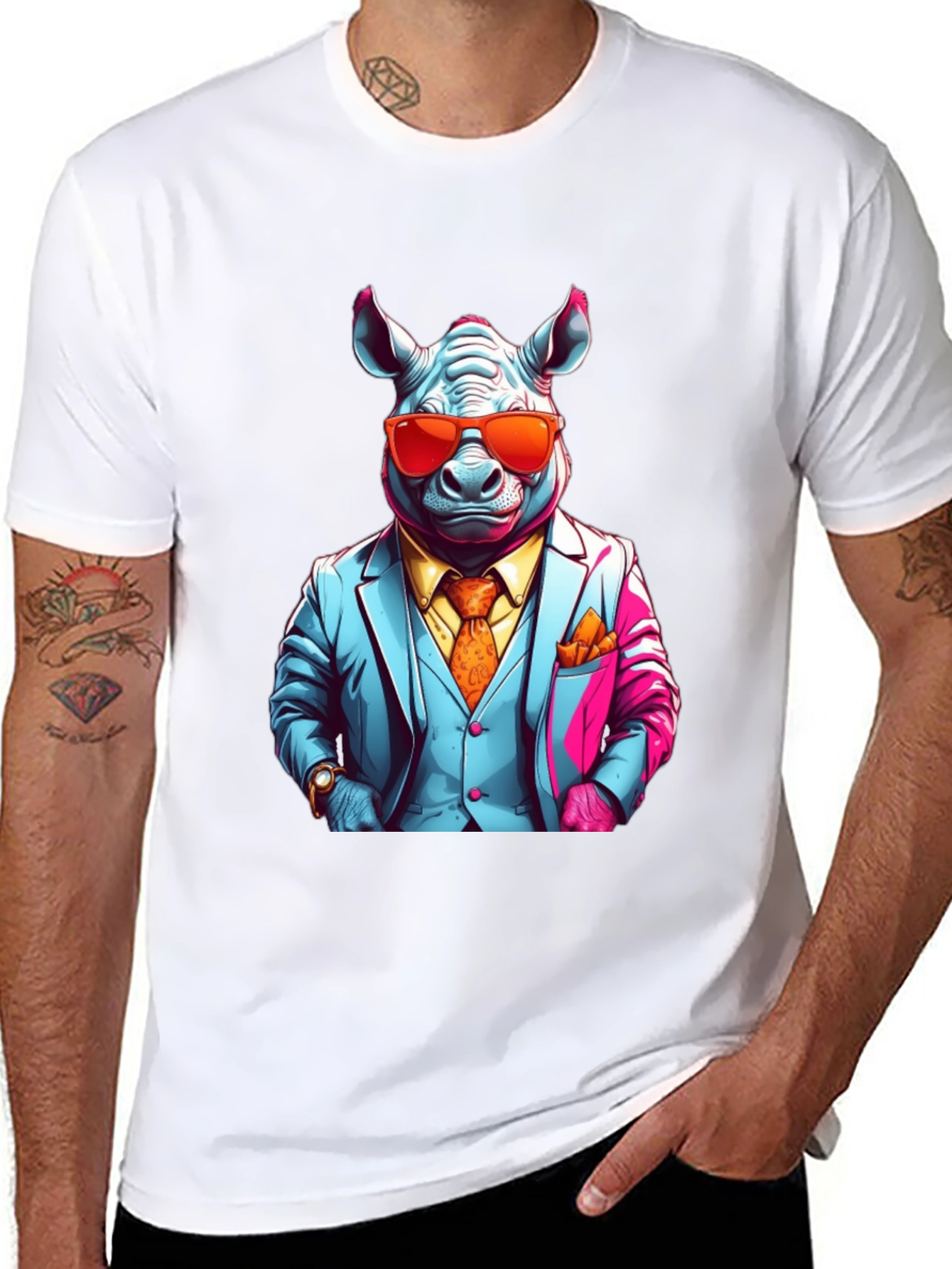 Rhinoceros Business T-Shirt - Mens Style
