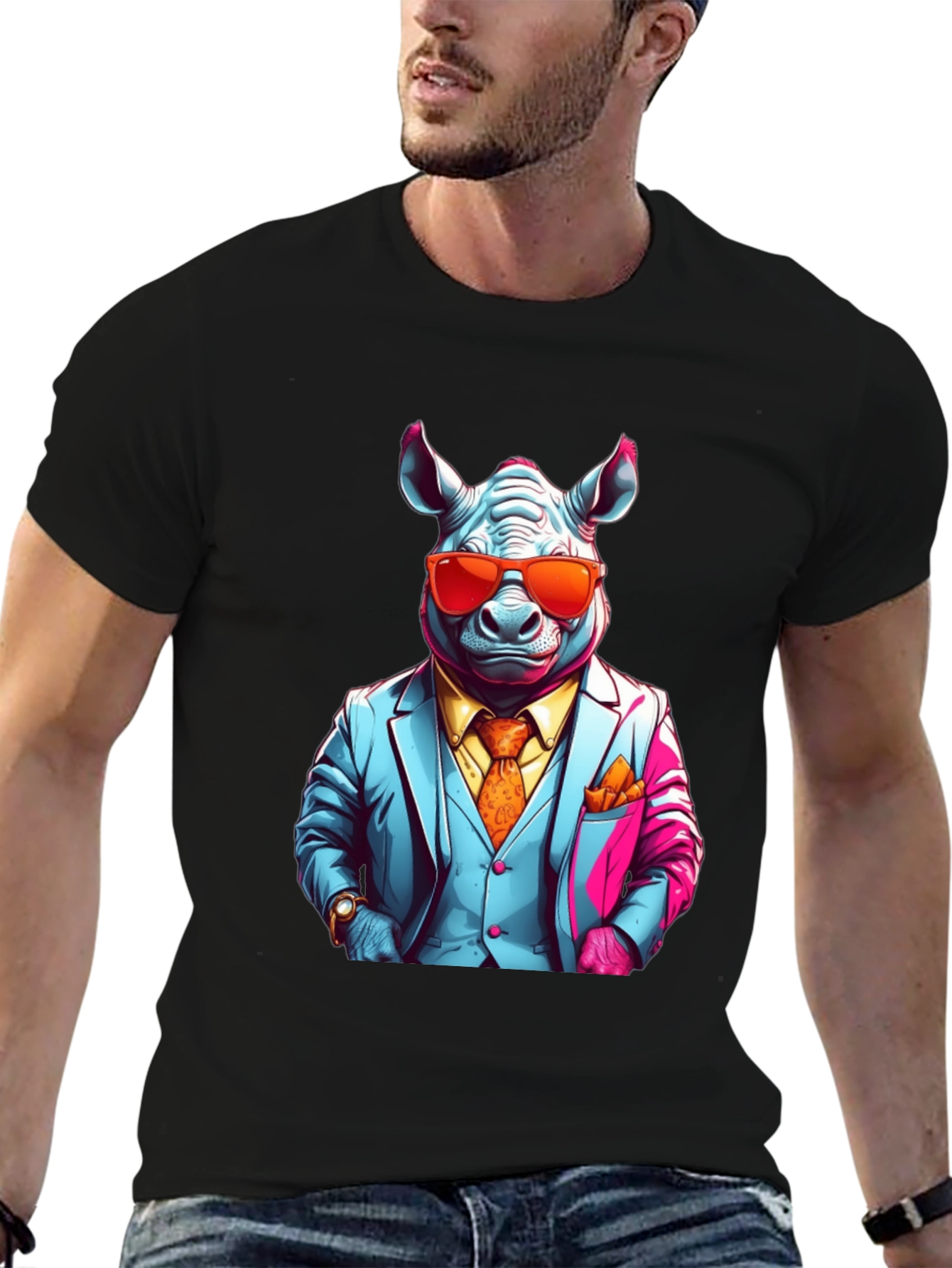 Rhinoceros Business T-Shirt - Mens Style
