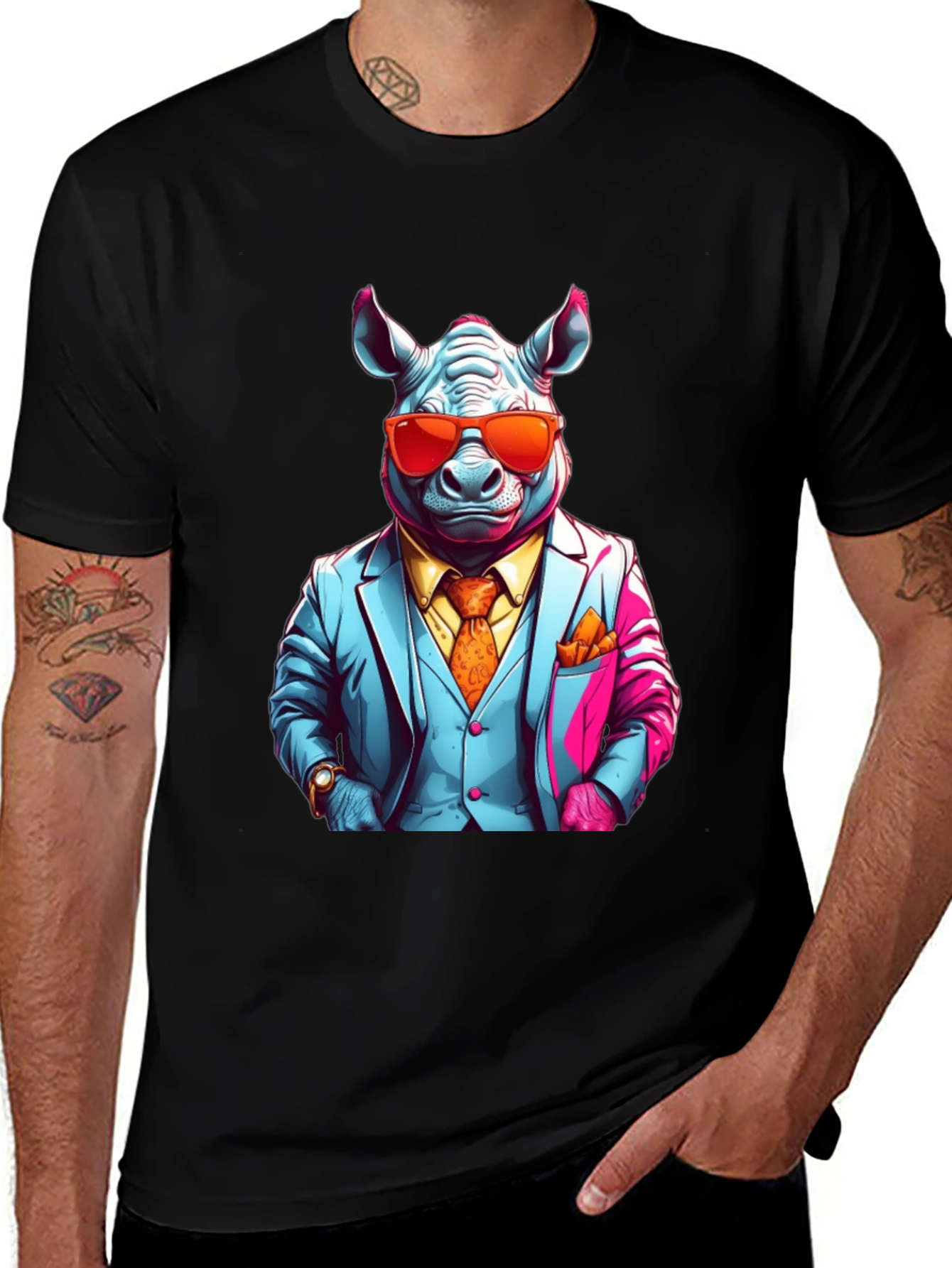 Rhinoceros Business T-Shirt - Mens Style