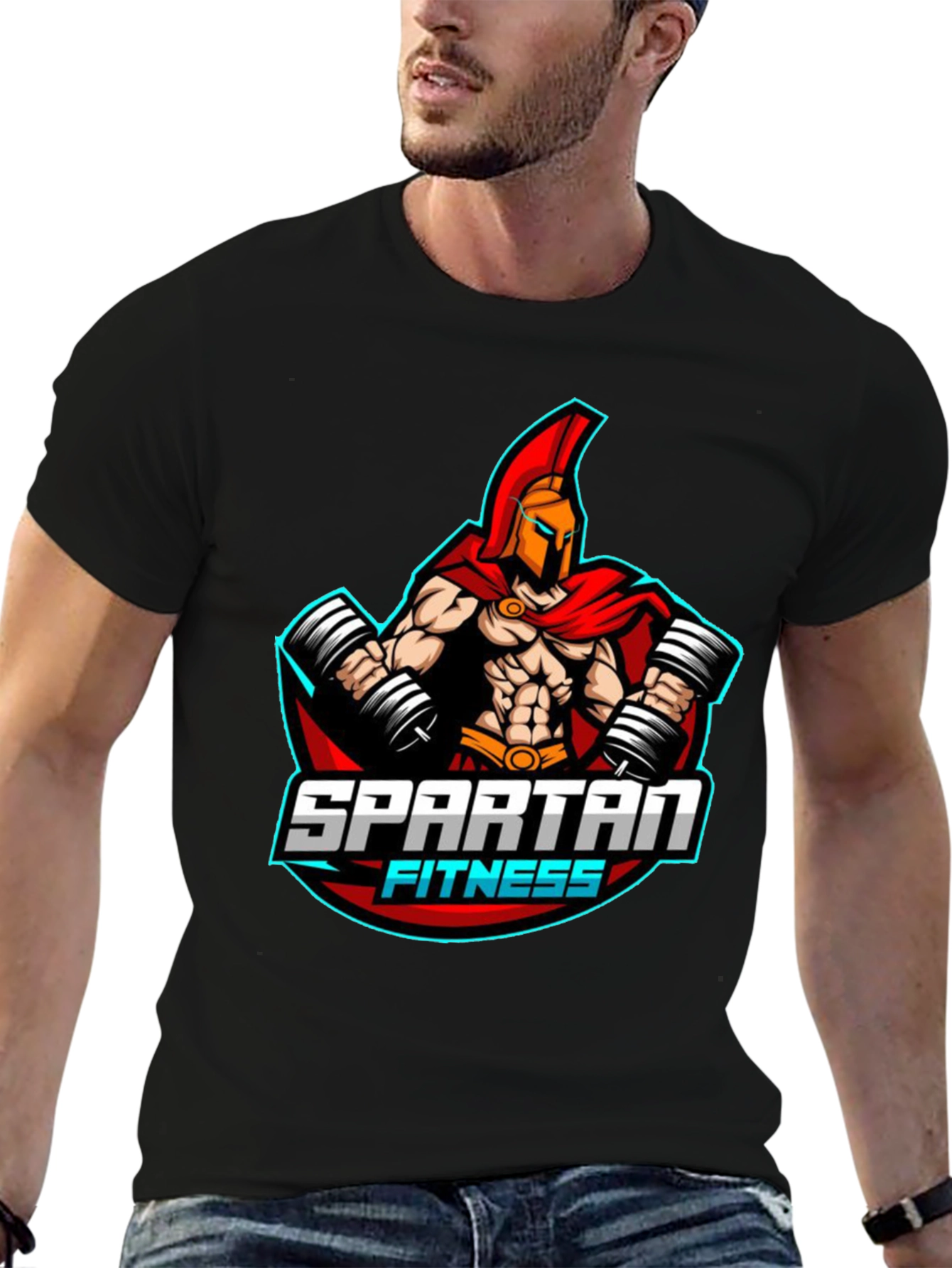 Spartan Fitness Black T-Shirt for Men