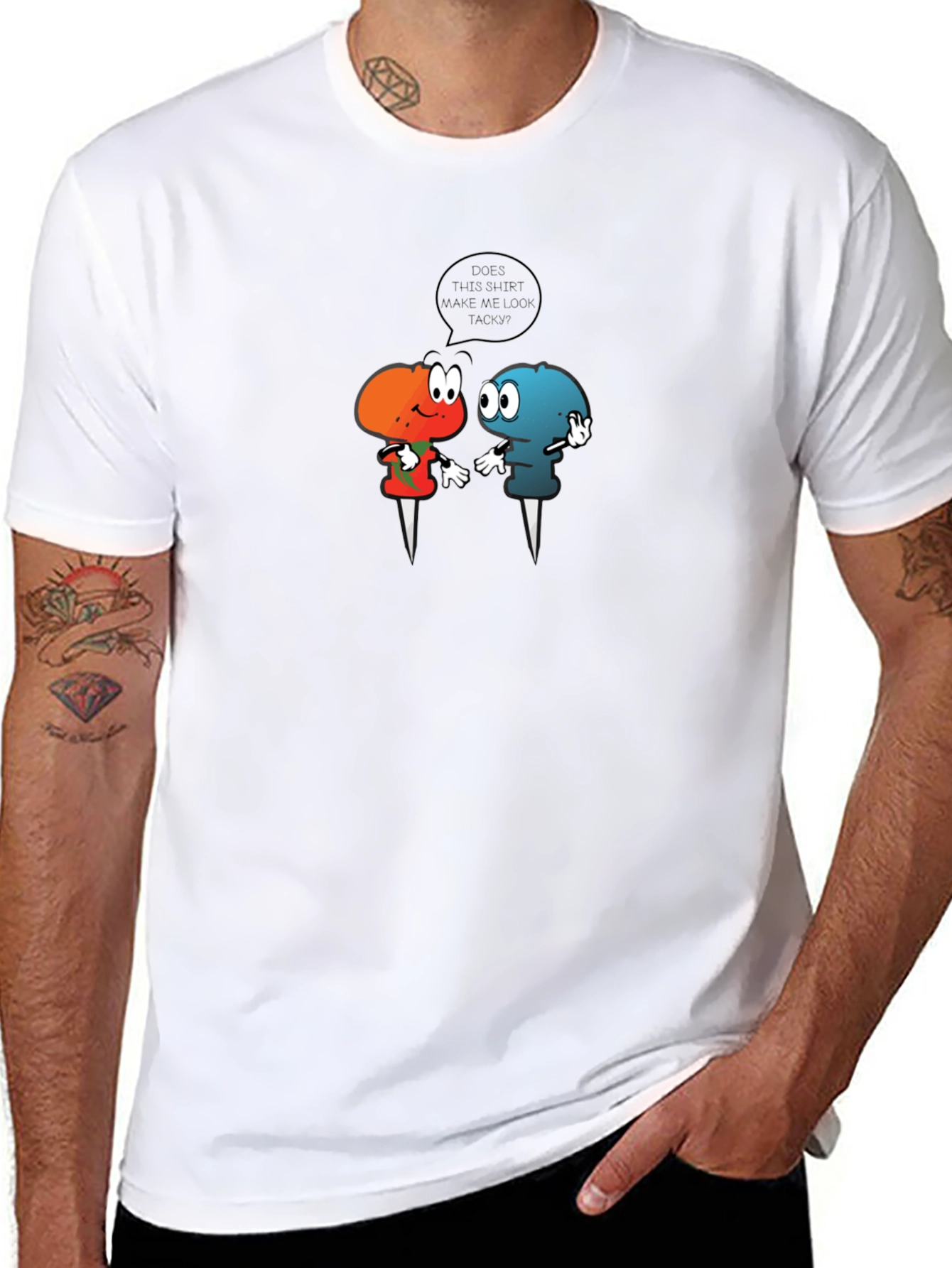 Tacky Pins Graphic Tee - Humor T-Shirt