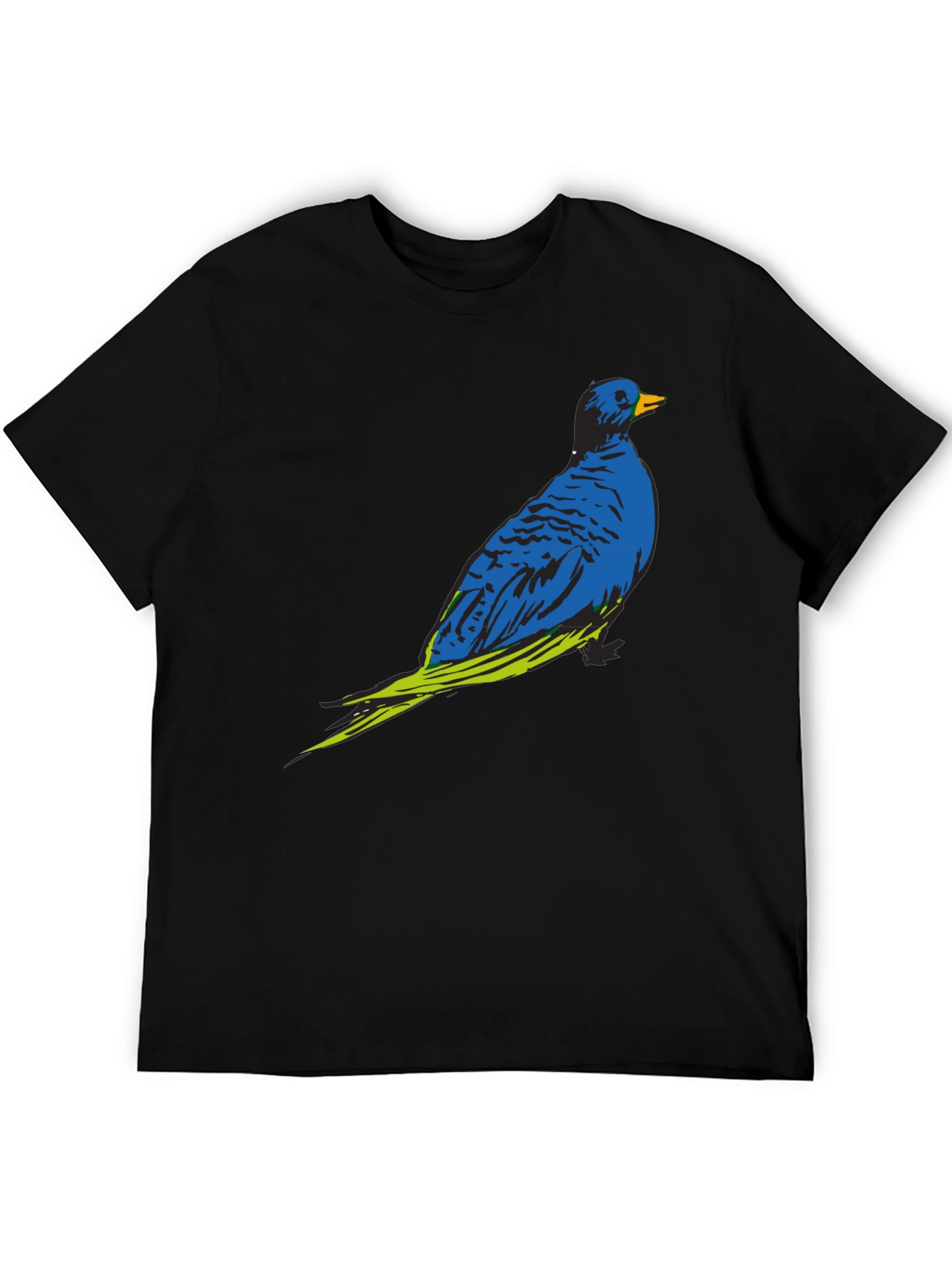 Blue Bird Graphic Print Crew Neck T-Shirt