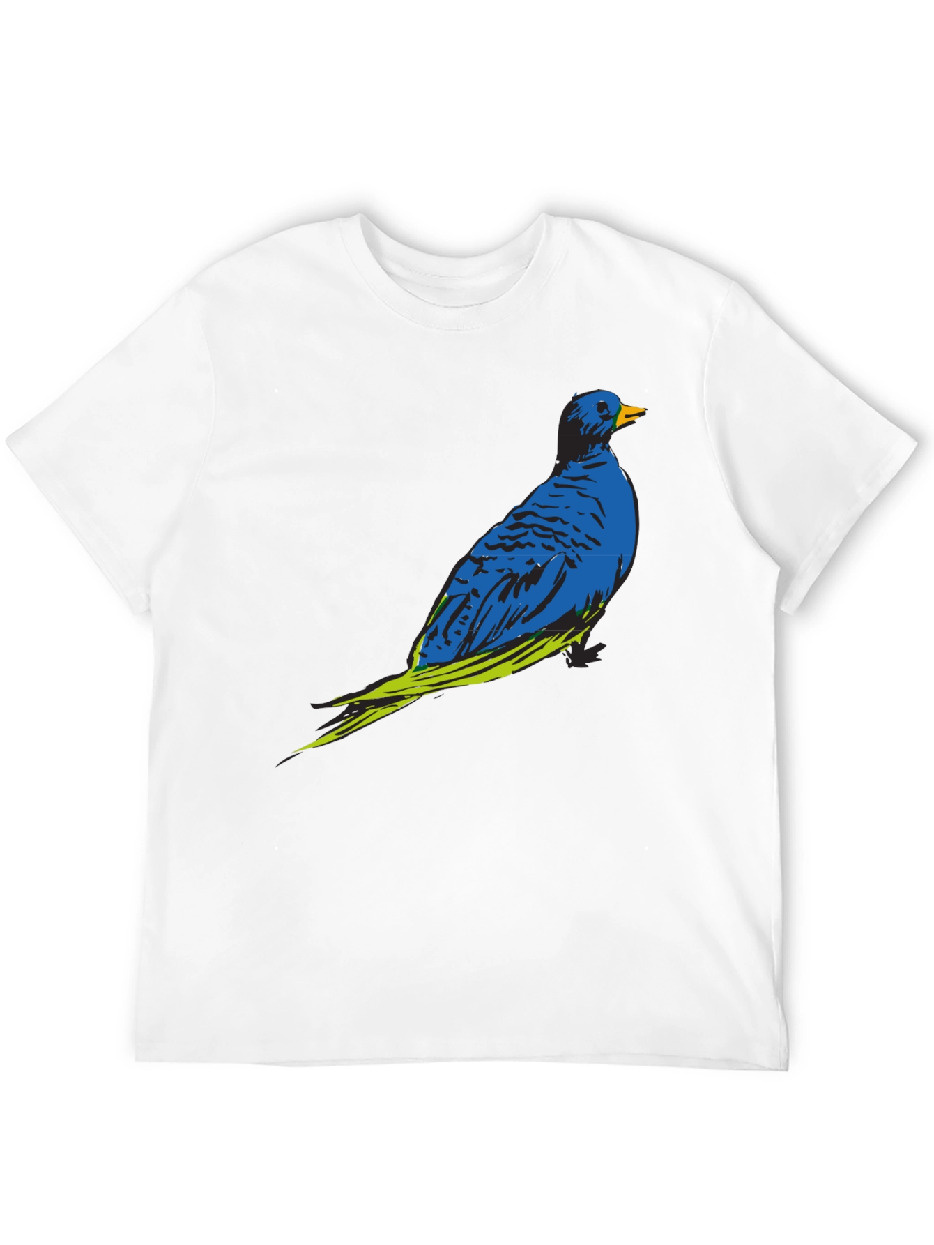 Blue Bird Graphic Print Crew Neck T-Shirt