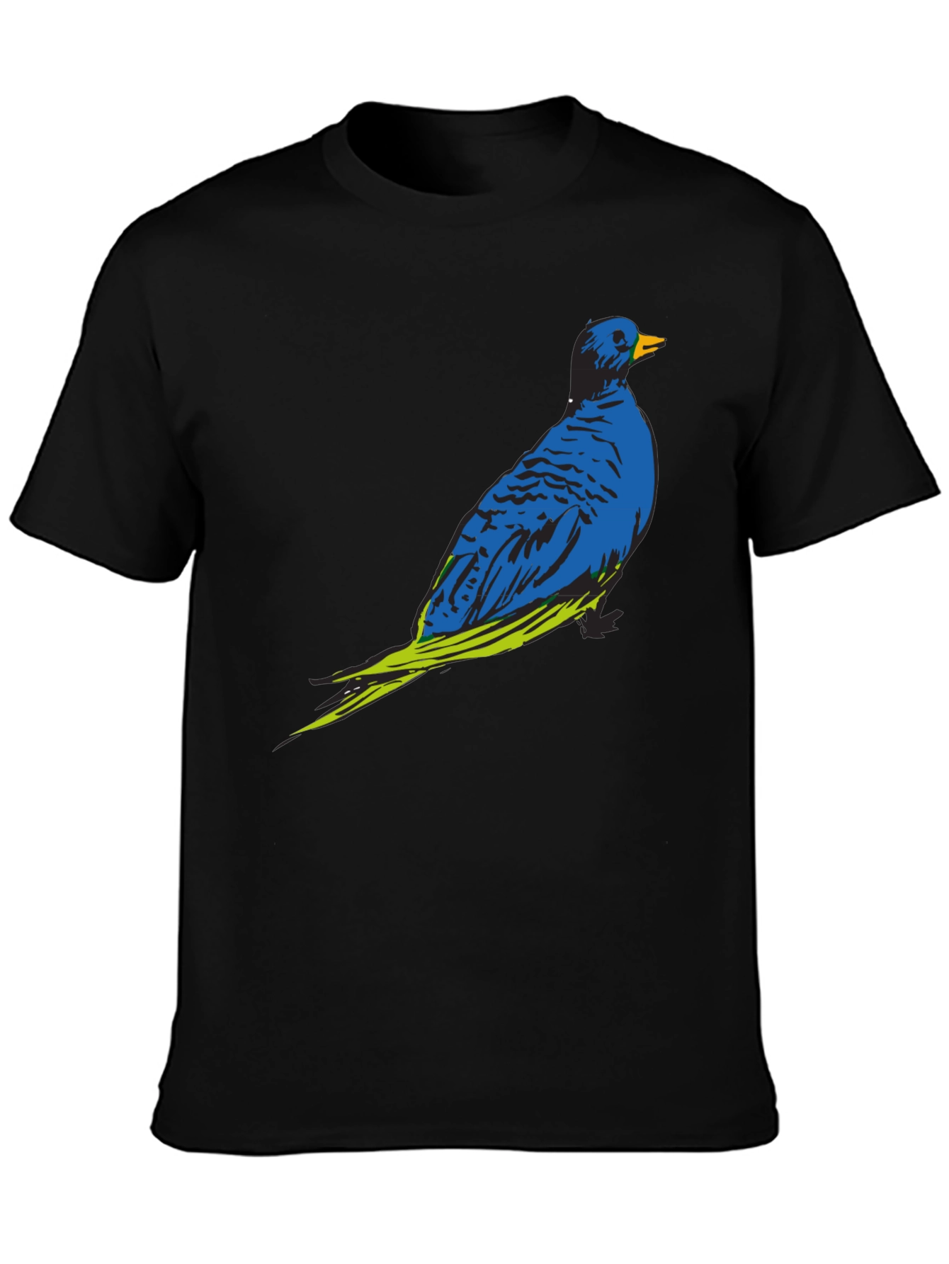 Blue Bird Graphic Print Crew Neck T-Shirt