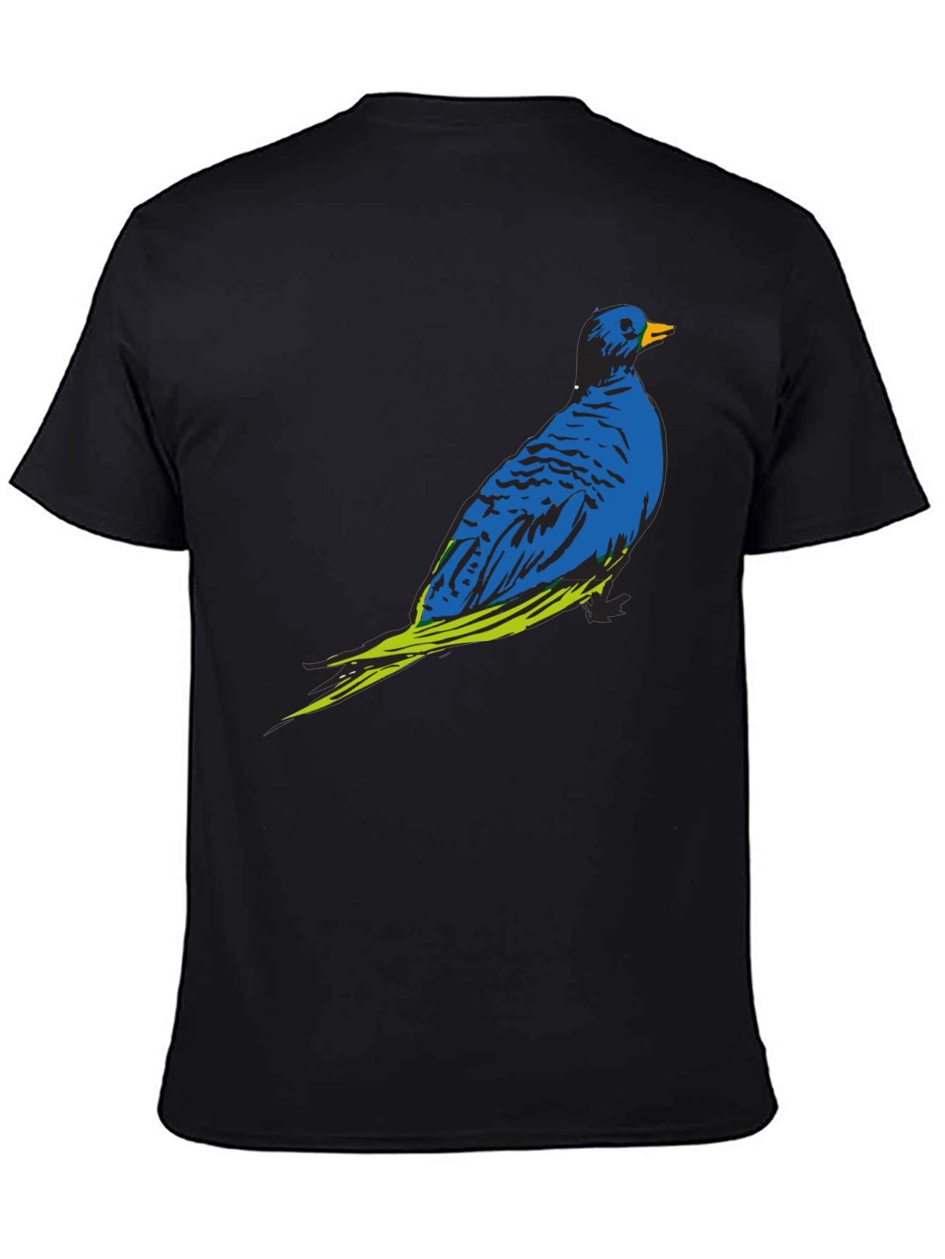 Blue Bird Graphic Print Crew Neck T-Shirt