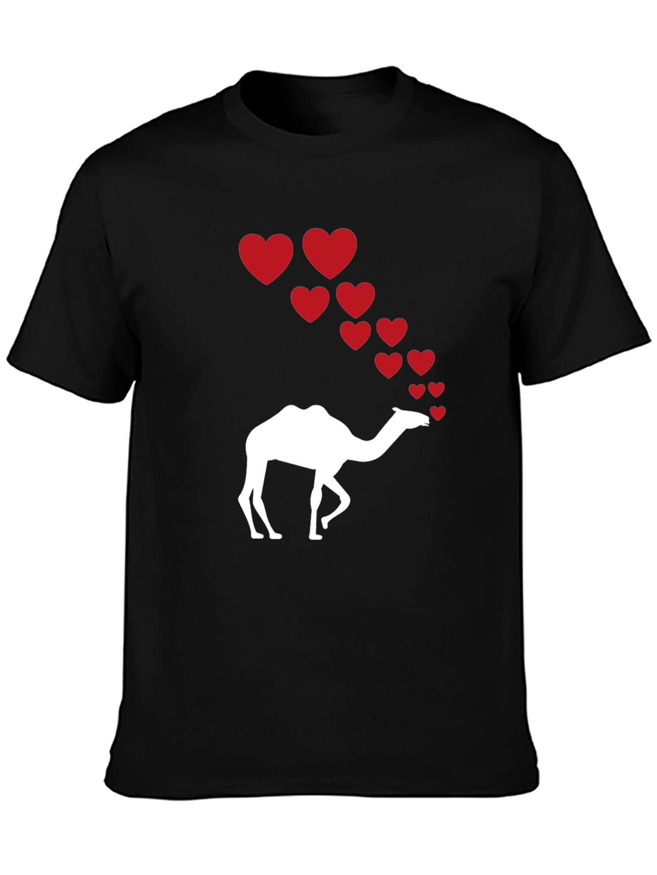 Camel Love T-Shirt - Black Cotton Graphic Tee