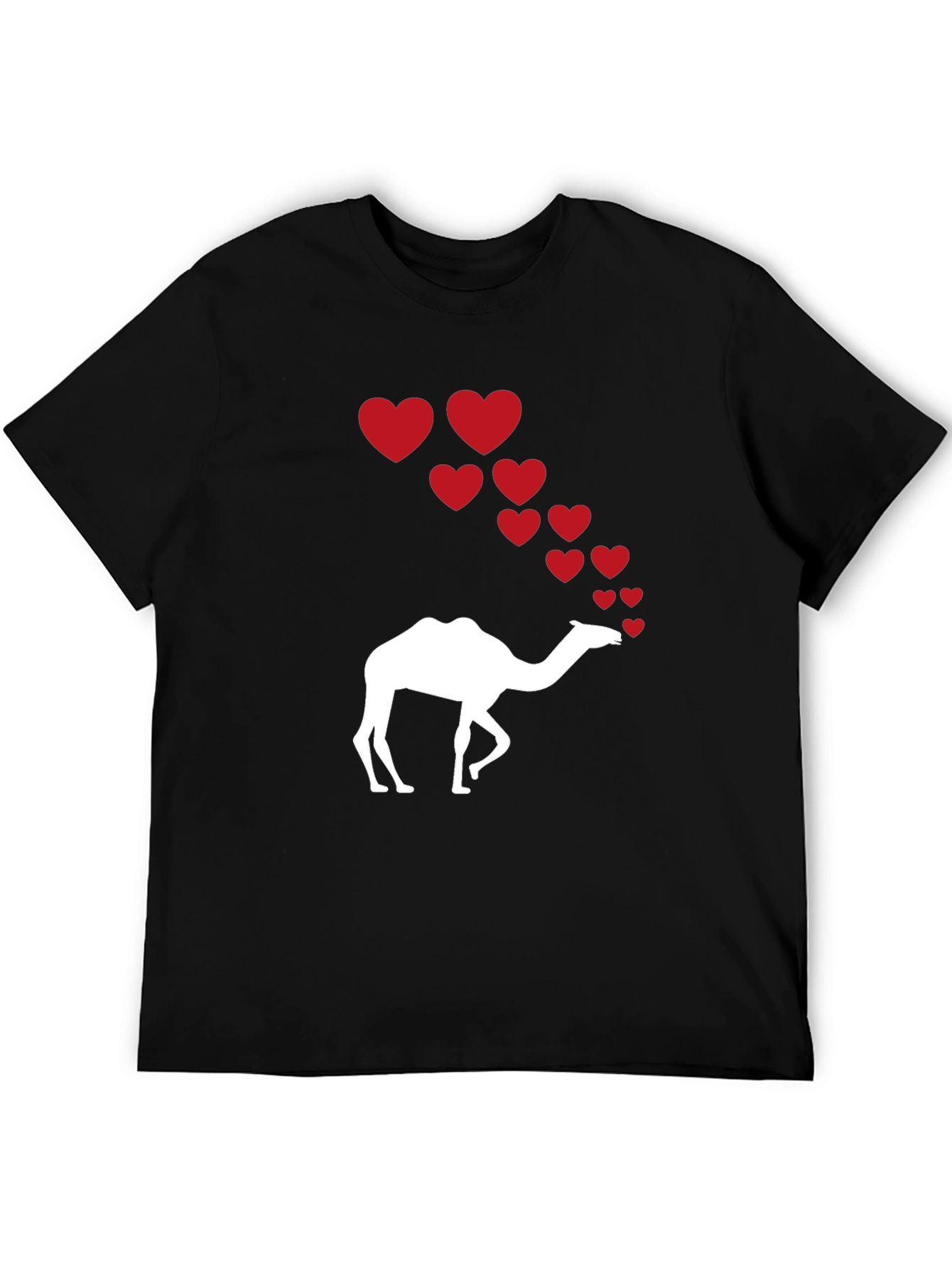 Camel Love T-Shirt - Black Cotton Graphic Tee