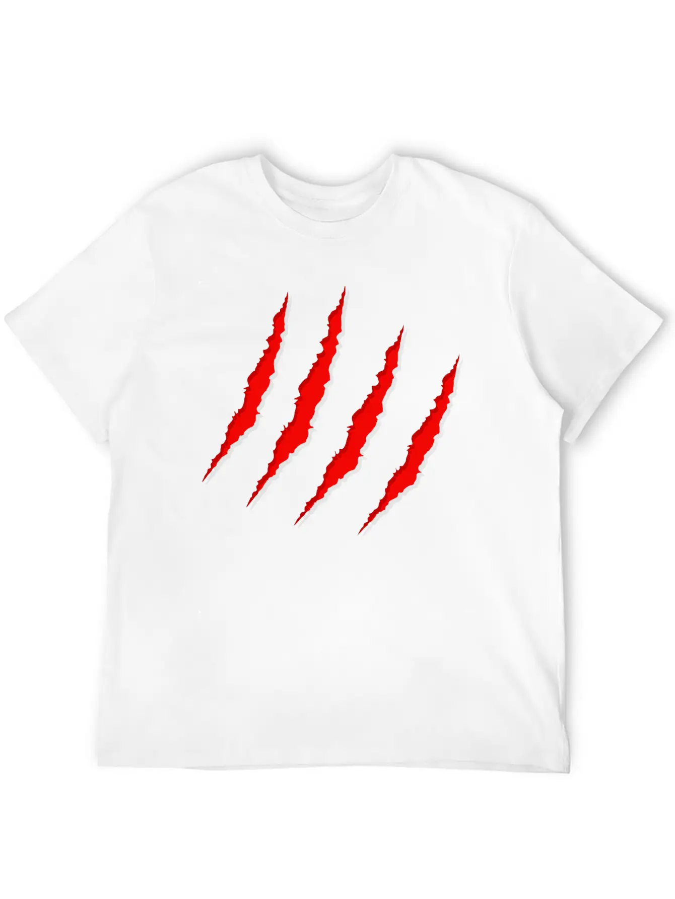 Red Claws Scratches Lightweight Cotton T-Shirt – Daily Comfort Graphic Shirt