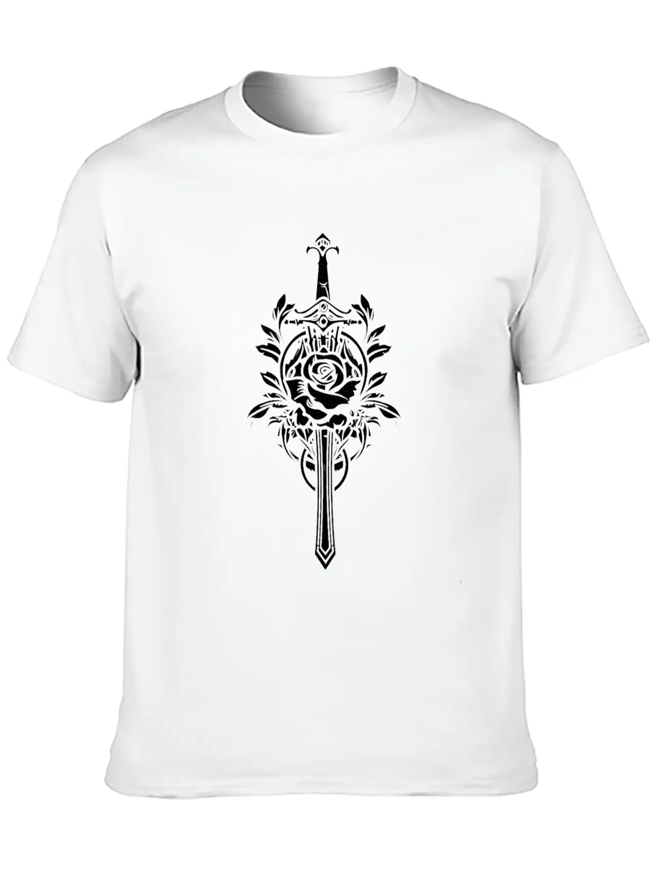 Red Rose Goth Sword Lightweight Cotton T-Shirt – Daily Comfort Graphic Shirt
