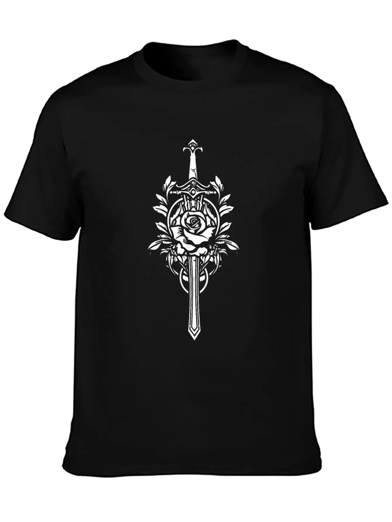Red Rose Goth Sword Lightweight Cotton T-Shirt – Daily Comfort Graphic Shirt