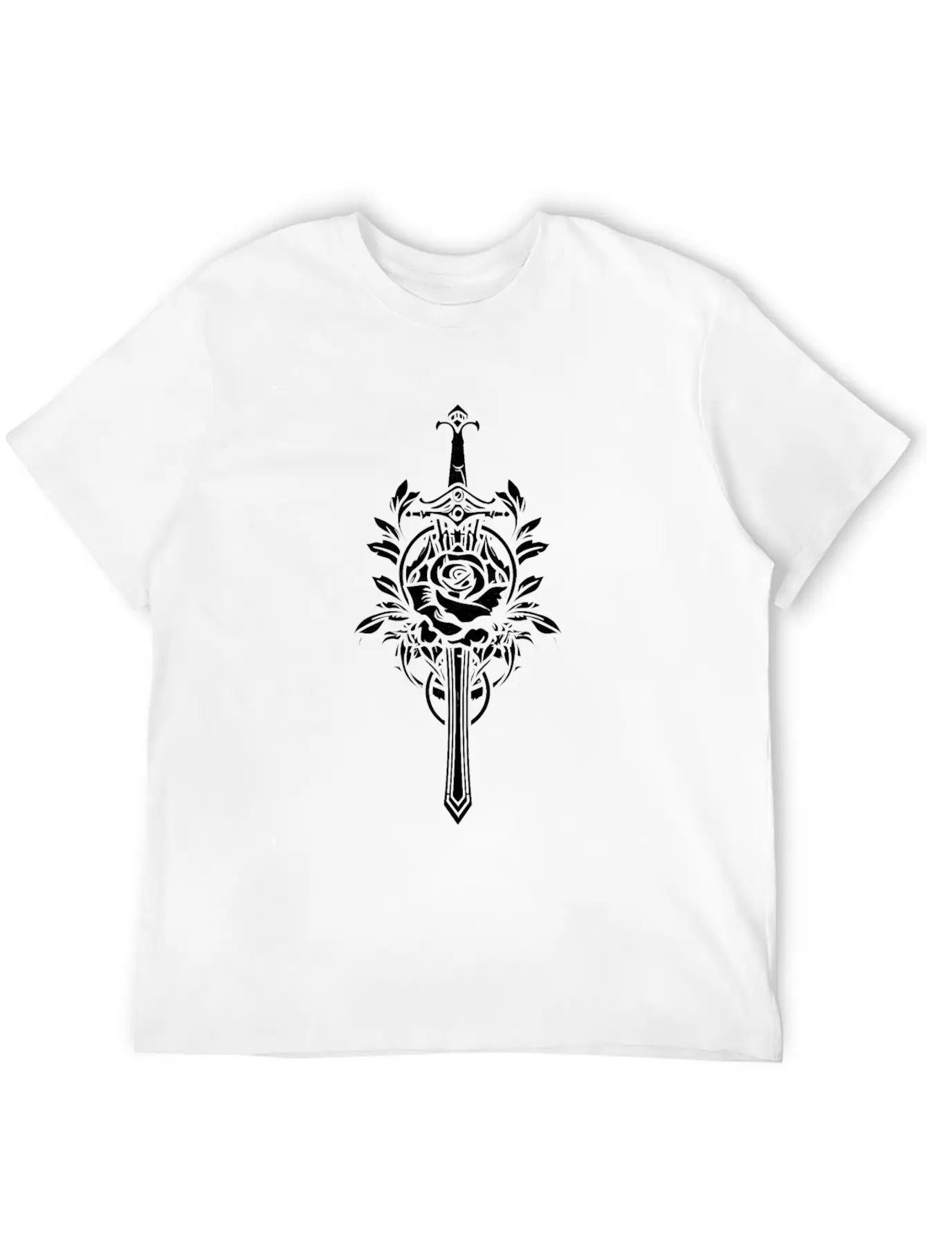 Red Rose Goth Sword Lightweight Cotton T-Shirt – Daily Comfort Graphic Shirt