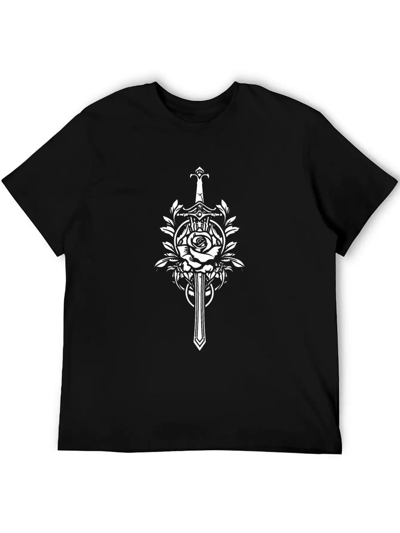 Red Rose Goth Sword Lightweight Cotton T-Shirt – Daily Comfort Graphic Shirt