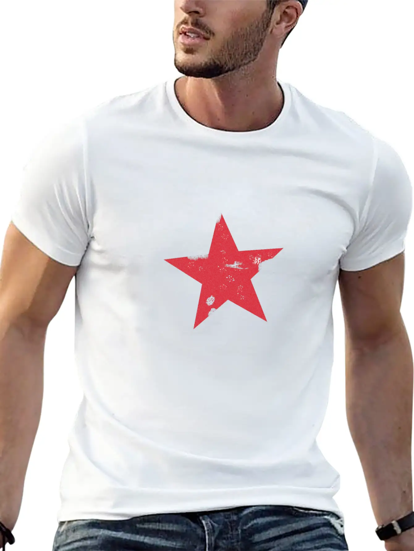 Red Star Lightweight Cotton T-Shirt – Daily Comfort Graphic Shirt