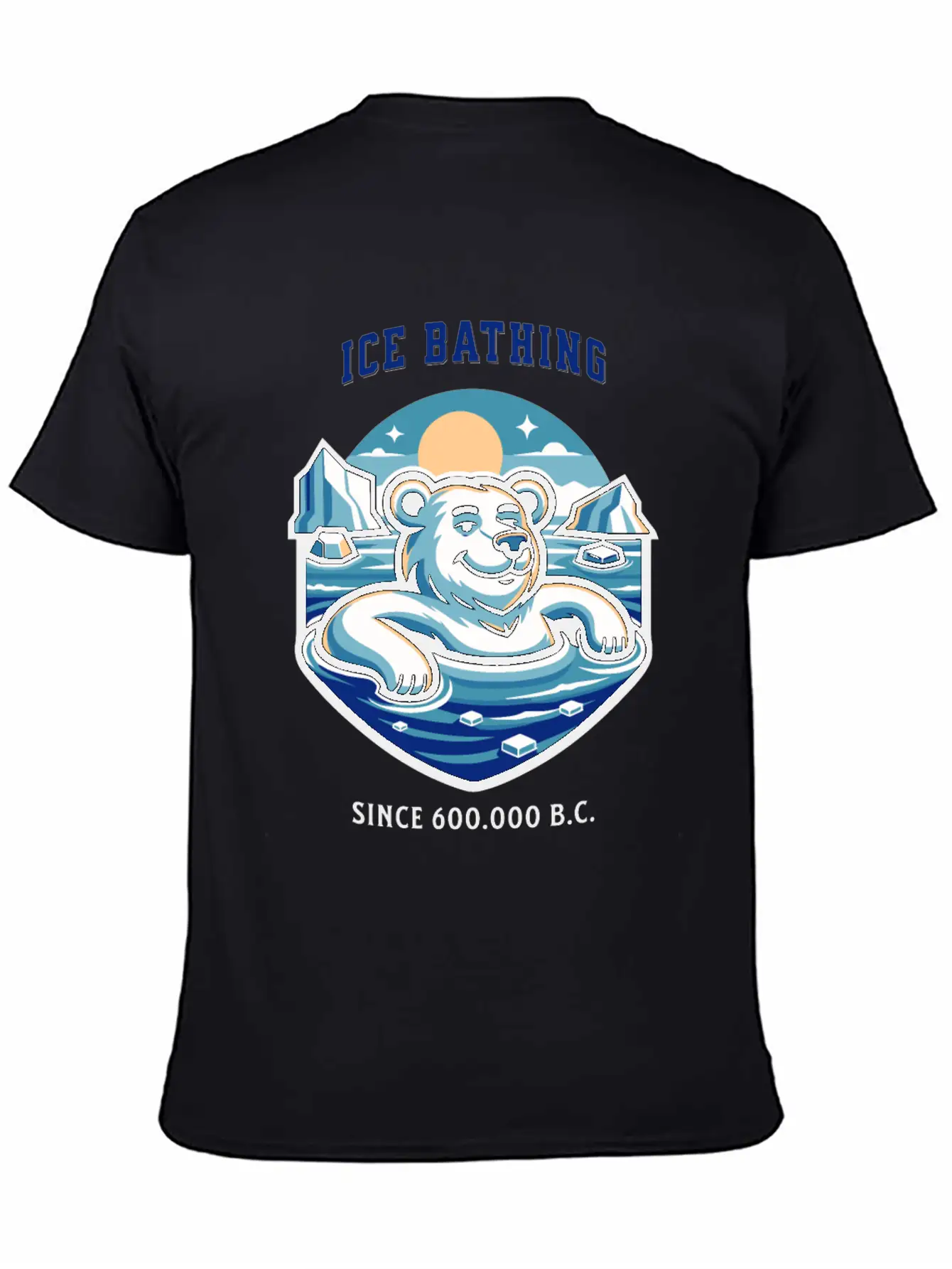 Relaxed Polar Bear Takies Ice Bath Funny Mascot Lightweight Cotton T-Shirt – Daily Comfort Graphic Shirt